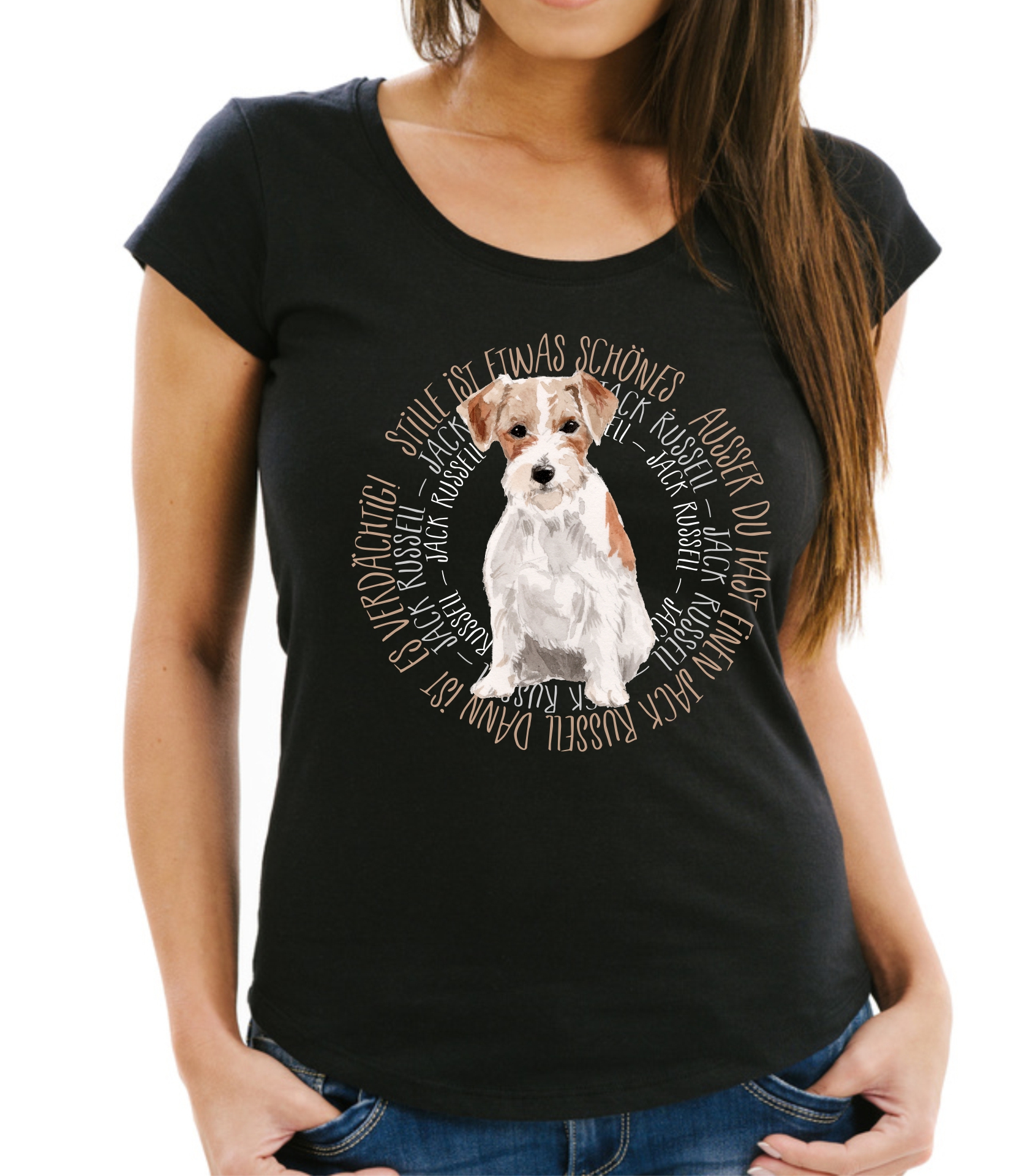 JACK RUSSELL TERRIER DAMEN T-SHIRT CIRCLE Watercolor by SIVIWONDER