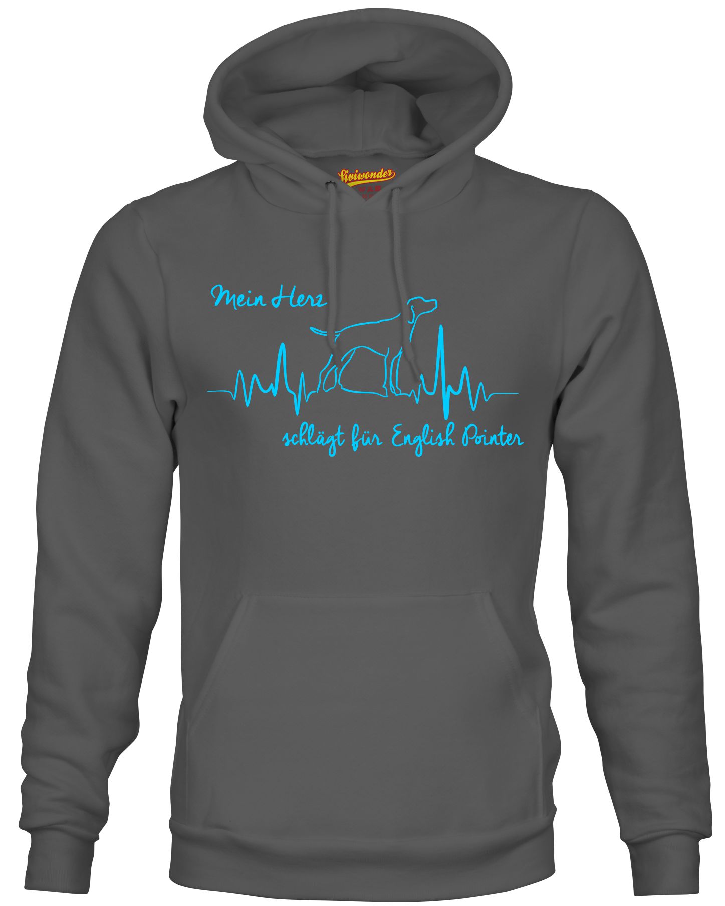ENGLISH POINTER SWEATSHIRT HEARTBEAT EKG  Hund Hundemotiv Herz Hoodie