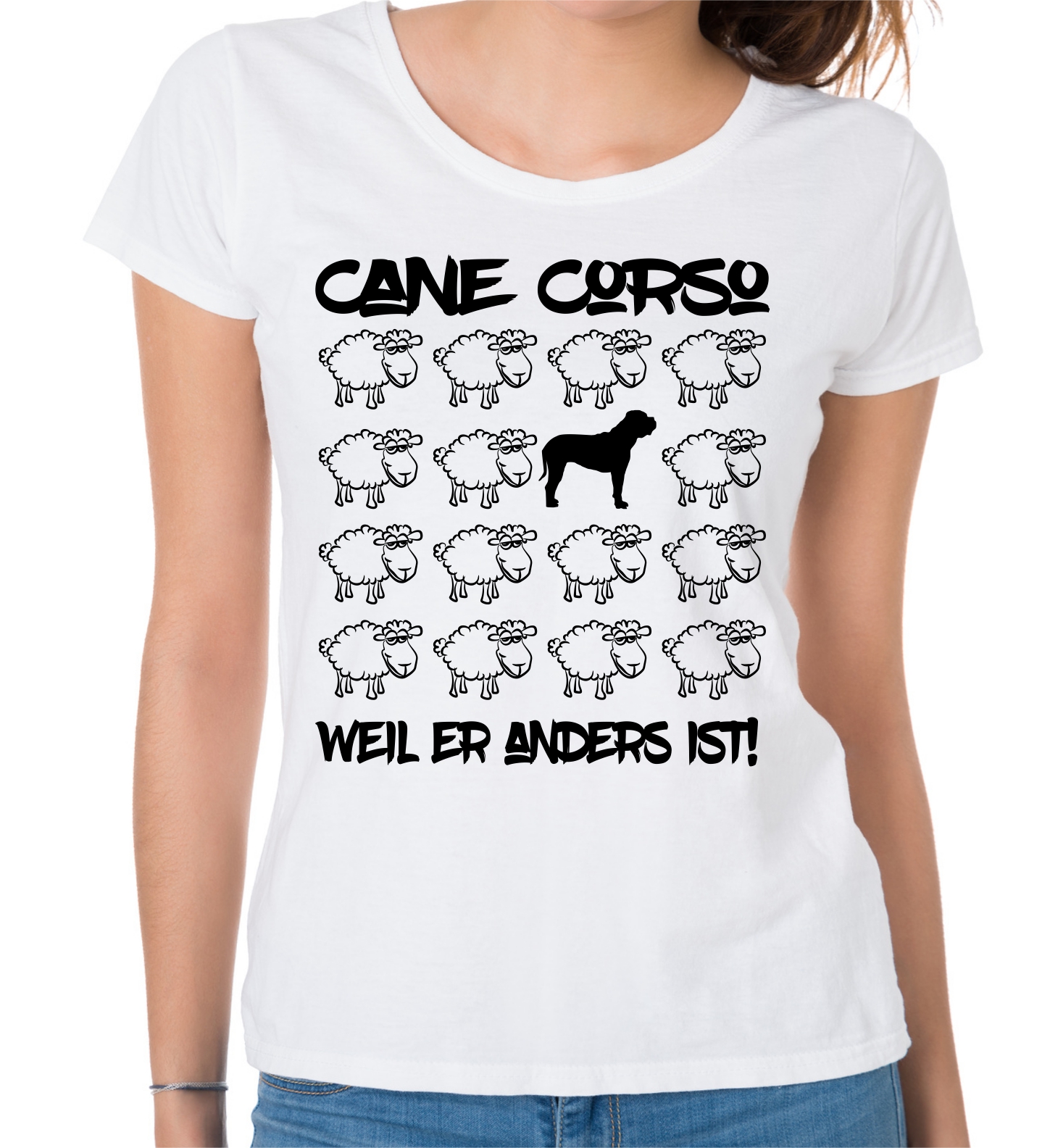 CANE CORSO DAMEN T-SHIRT BLACK SHEEP by SIVIWONDER