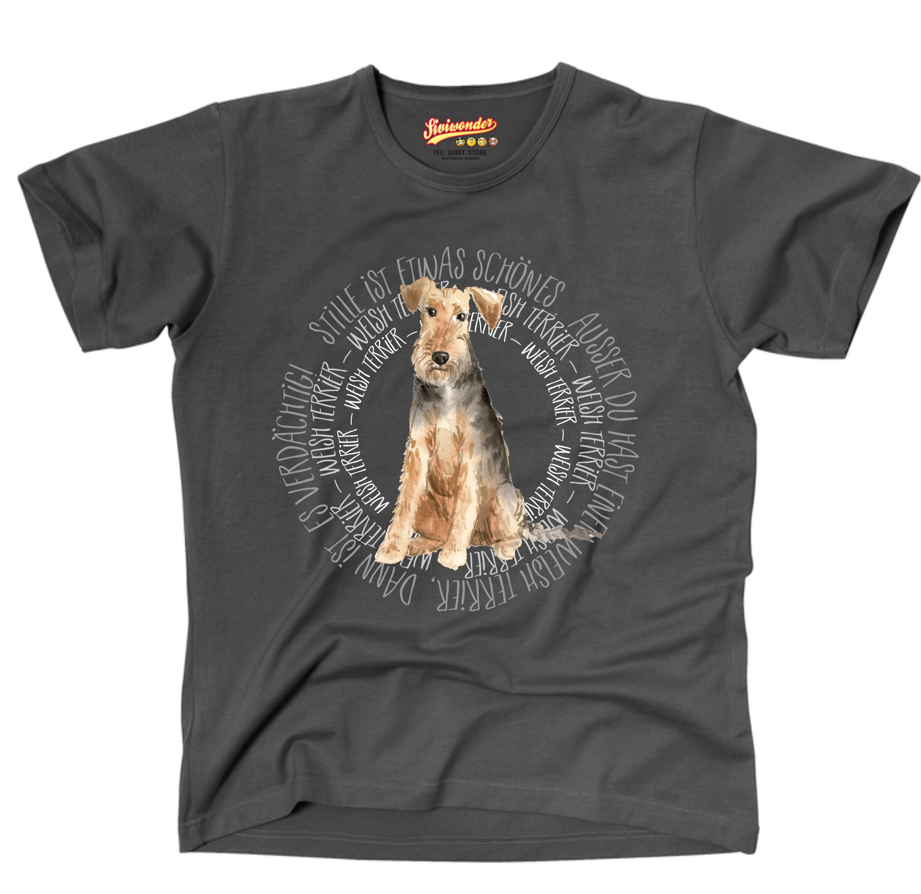 WELSH TERRIER UNISEX T-SHIRT CIRCLE Watercolor by SIVIWONDER