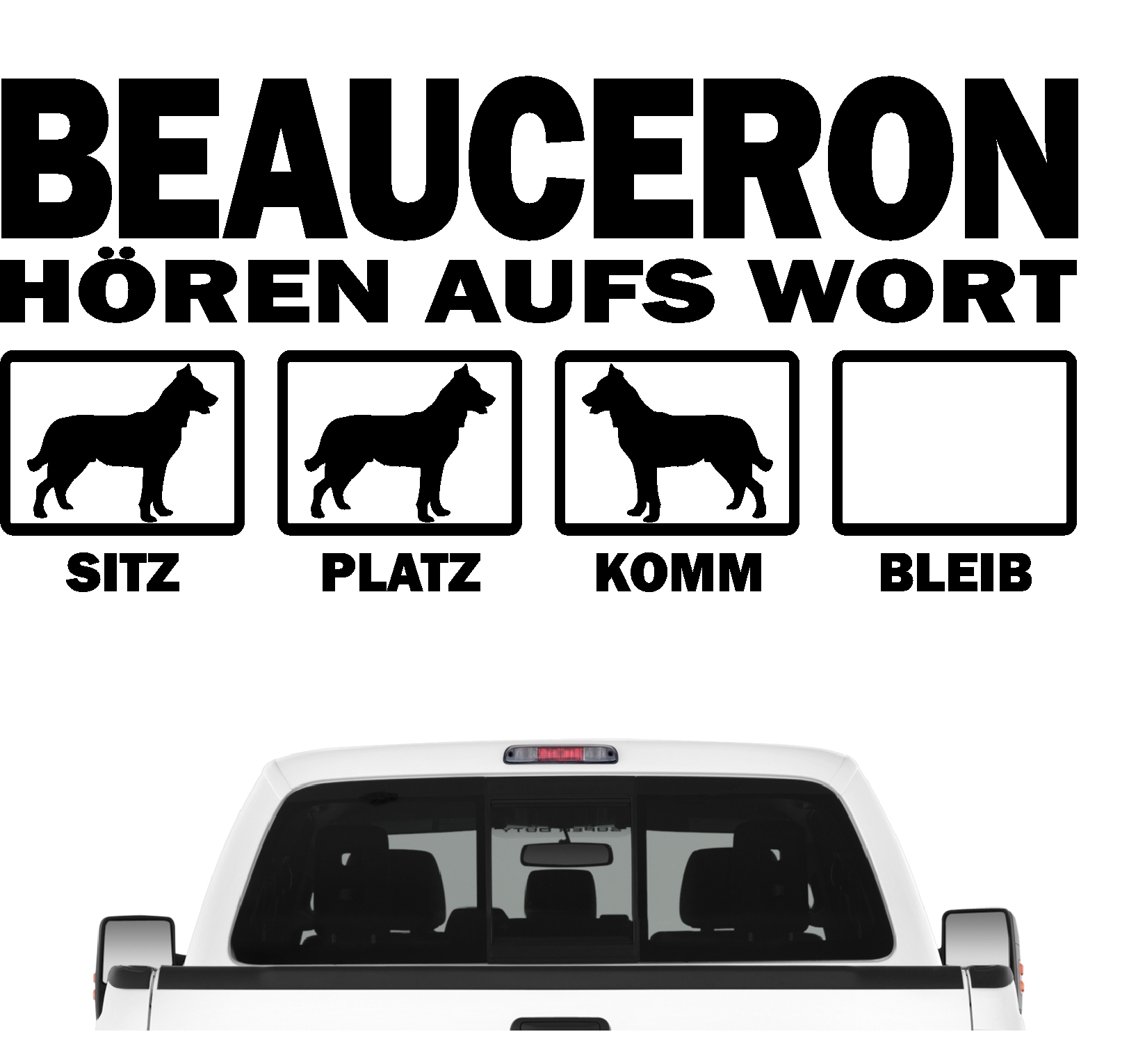 Beauceron Schäferhund Französischer Berger de Beauce Dog  Hört aufs Wort Hunde Aufkleber Sticker Autoaufkleber