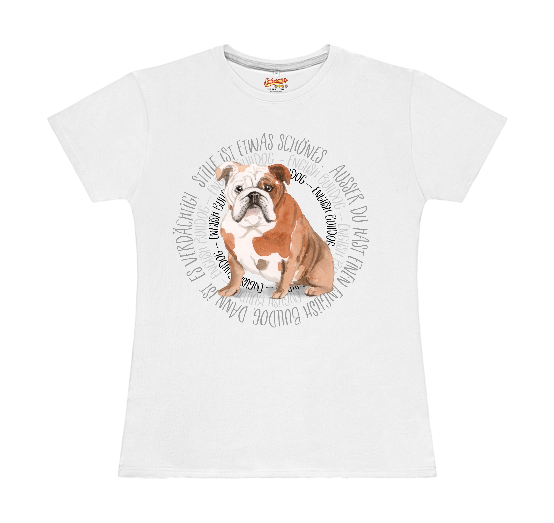 ENGLISCHE BULLDOGGE DAMEN T-SHIRT CIRCLE Watercolor by SIVIWONDER