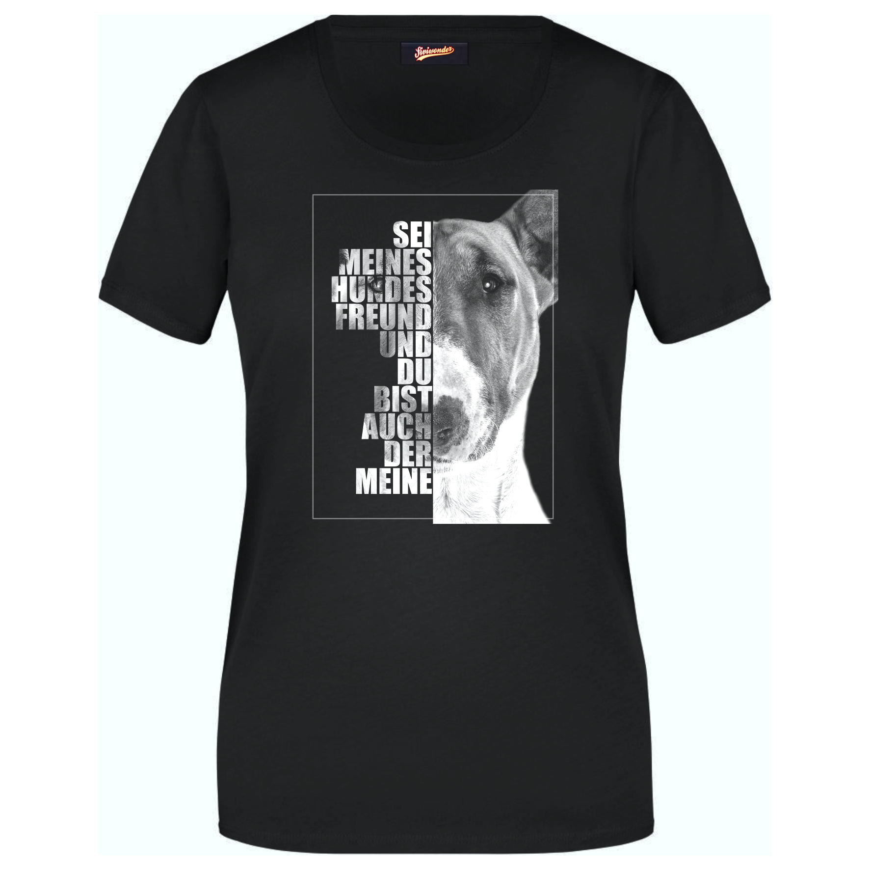 Bullterrier Damen T-Shirt Face Hundemotiv Bully Bull Terrier Gladiator
