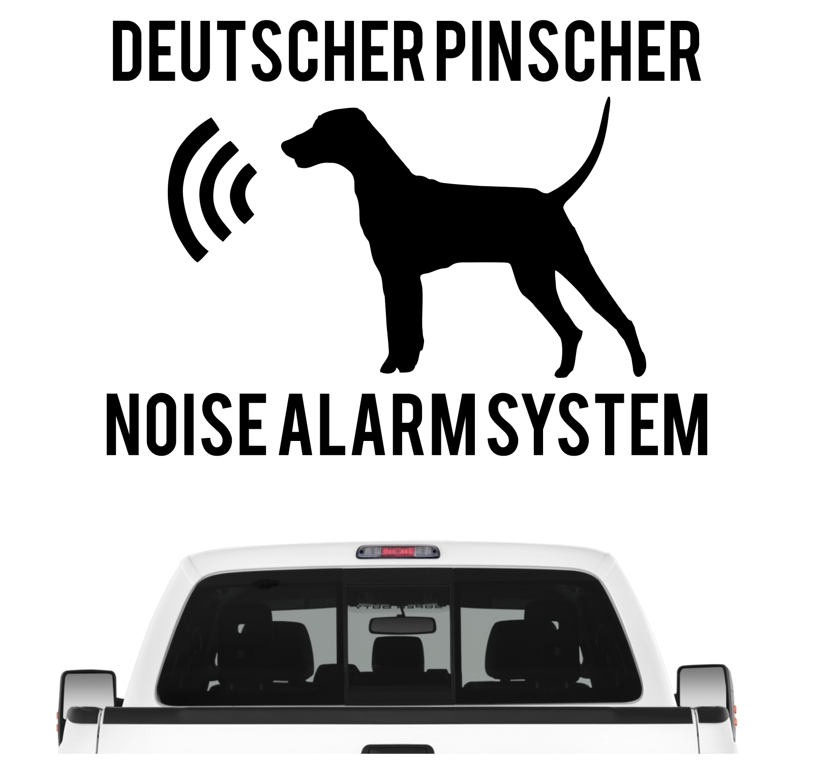 Deutscher Pinscher Noise Alarmsystem Auto Aufkleber Hund Folie German