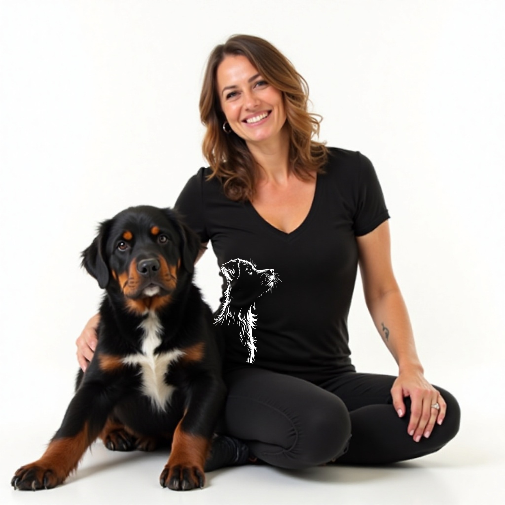 Vermisste Tiere Kreis Ludwigsburg T- Shirt Damen V-Neck ohne Brustlogo