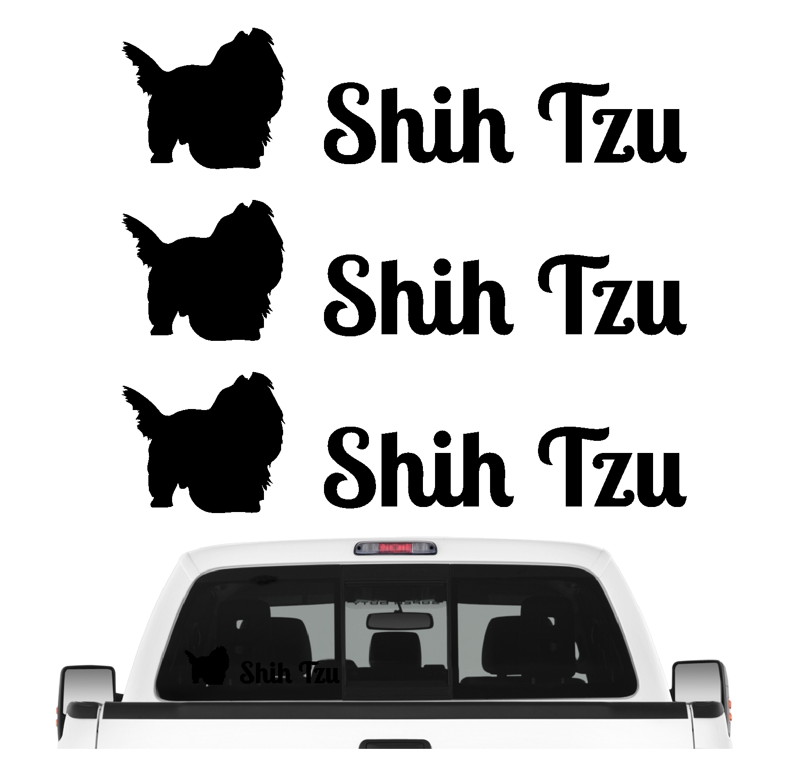 Shih Tzu Tibet Aufkleber 3er Set Hundeaufkleber Hundemotiv Hund Folie