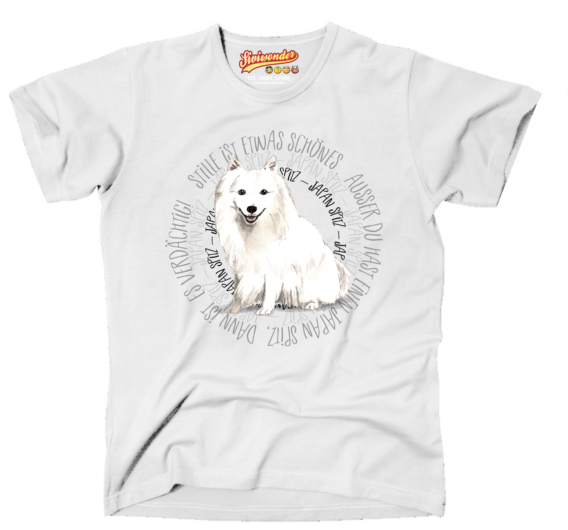 JAPAN SPITZ UNISEX T-SHIRT CIRCLE Watercolor by SIVIWONDER