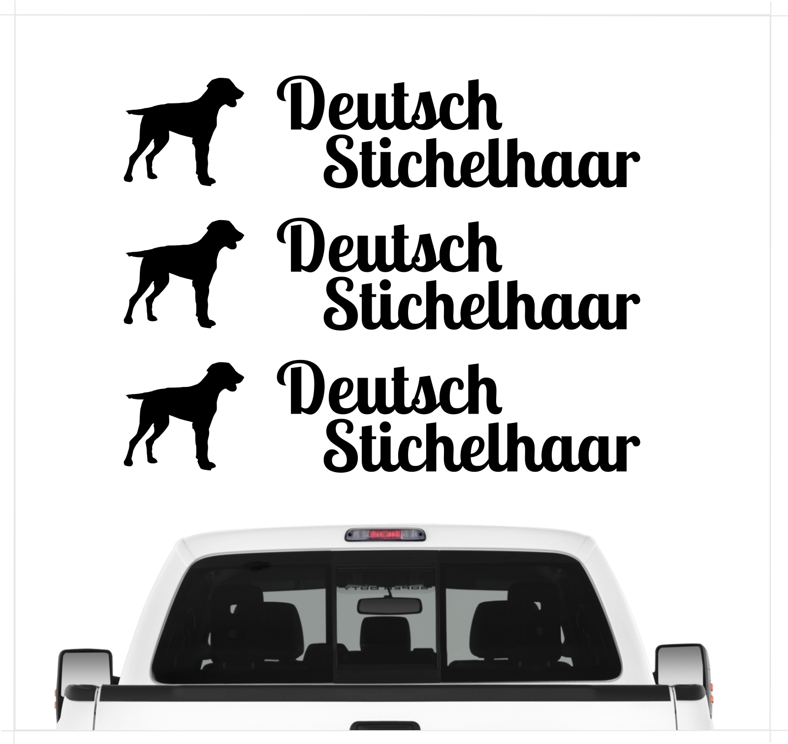 Deutsch Stichelhaar DS Vorstehhund Pointer  Jagdhund Jäger Dog 3er Set  AUTOAUFKLEBER Aufkleber Hunde Hundemotiv by SIVIWONDER