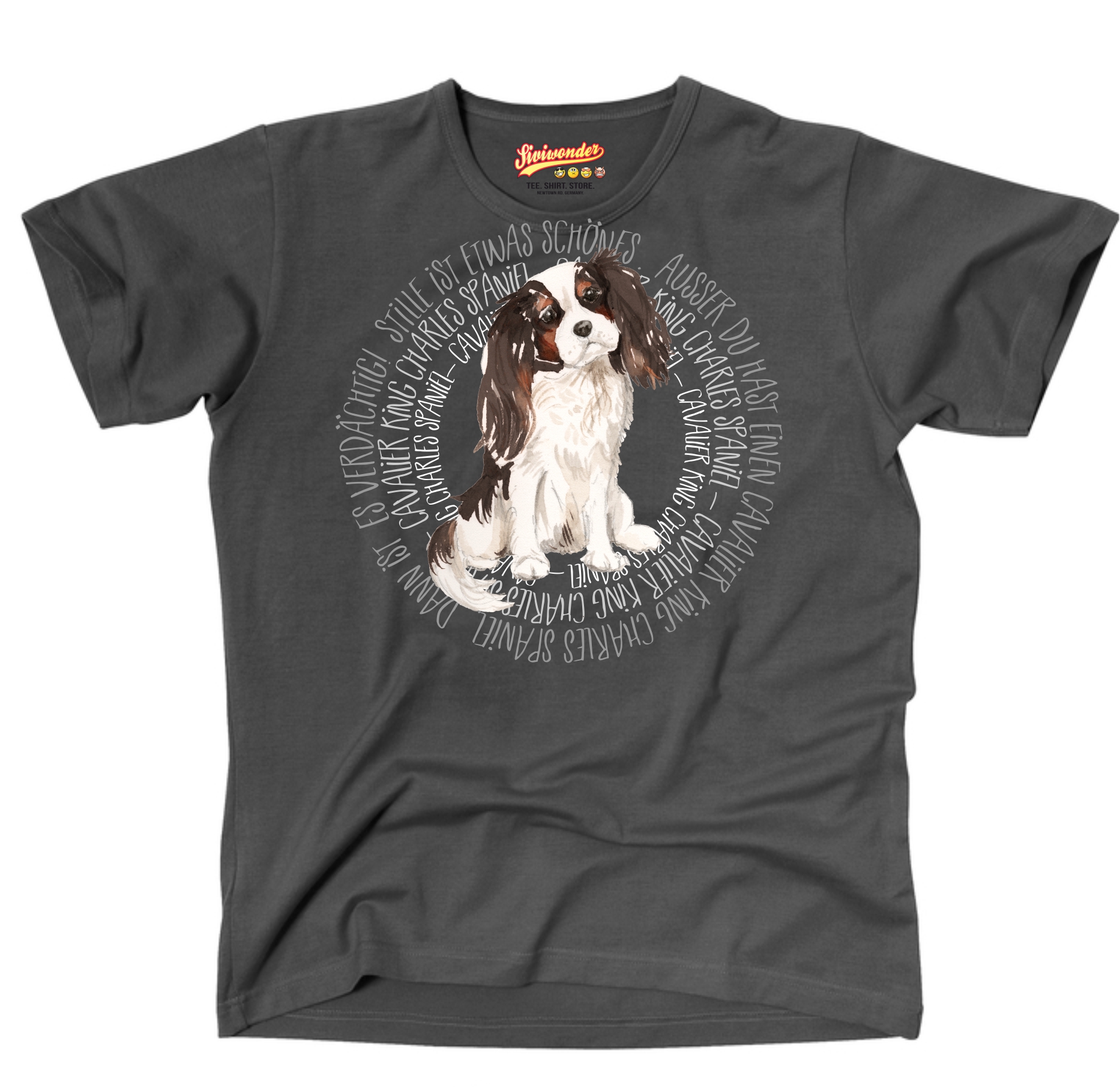 CAVALIER KING CHARLES SPANIEL UNISEX T-SHIRT CIRCLE Watercolor by SIVIWONDER