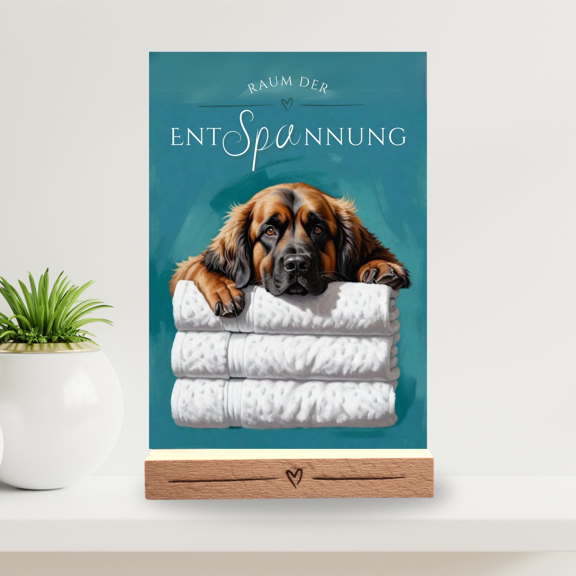 Hundeschild Deko Badezimmer Wellness Leonberger Leo Schild Spruch
