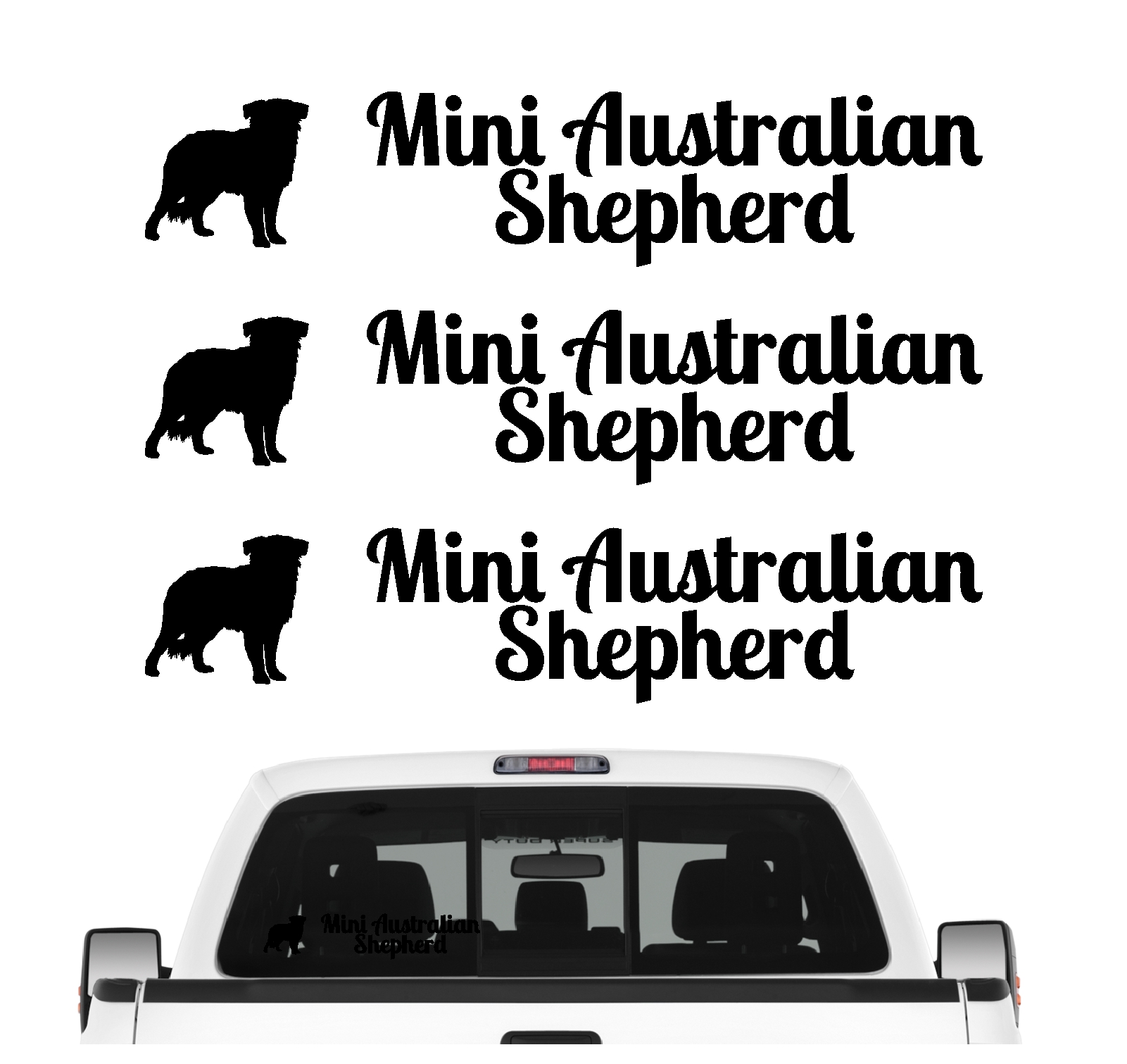 Miniature Australian Shepherd Mini Aussie Dog 3er Set  AUTOAUFKLEBER Aufkleber Hunde Hundemotiv by SIVIWONDER