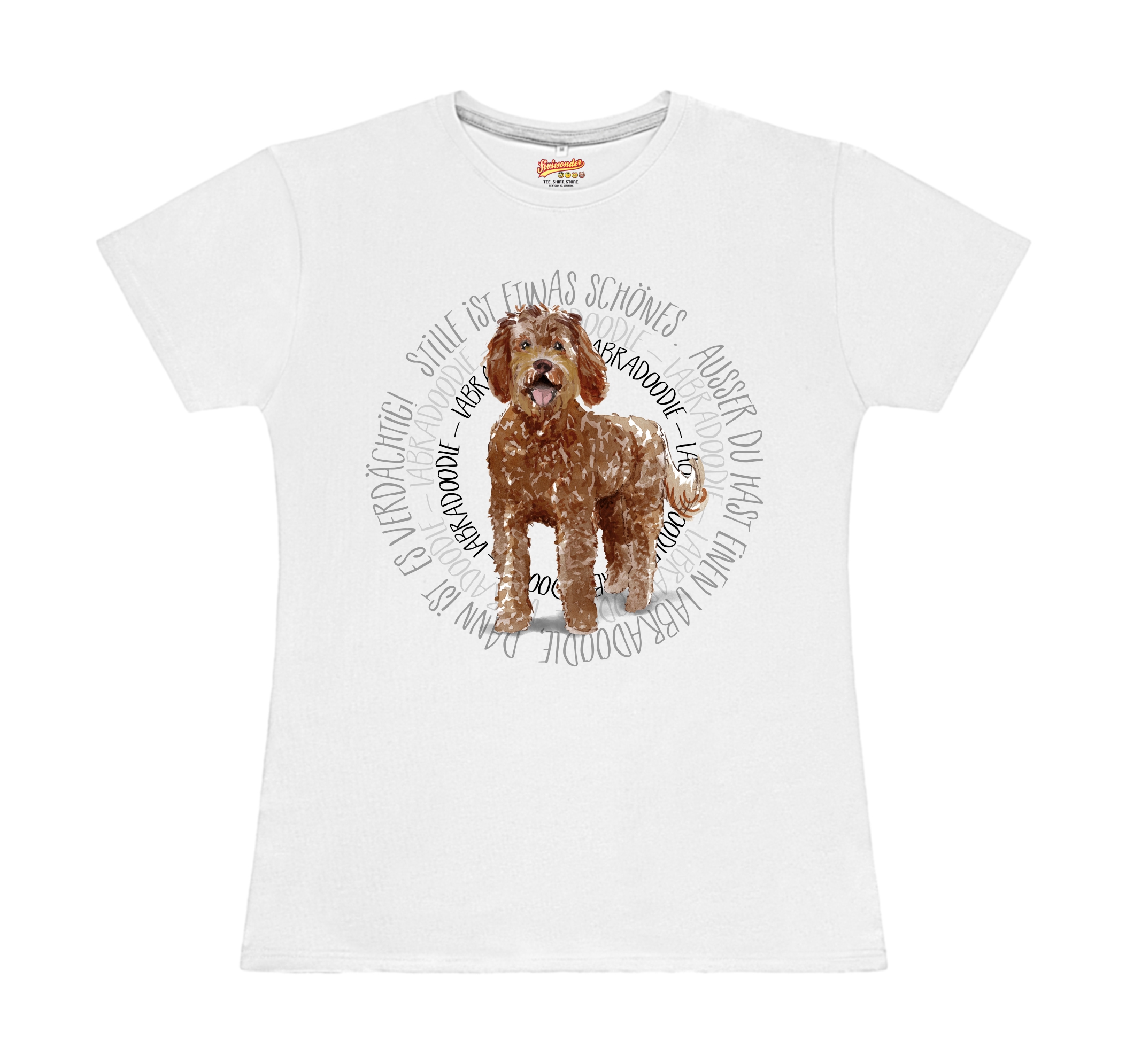LABRADOODLE DAMEN T-SHIRT CIRCLE Watercolor by SIVIWONDER
