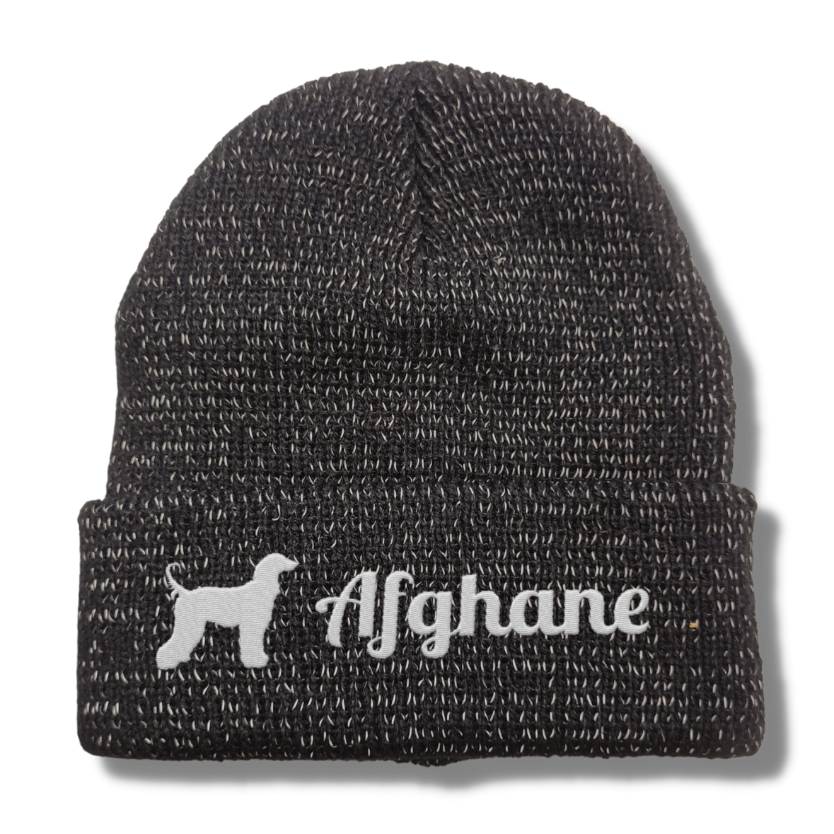 Afghane reflektierende Mütze Stickerei Hund Winter Strickmütze reflex Beanie warm
