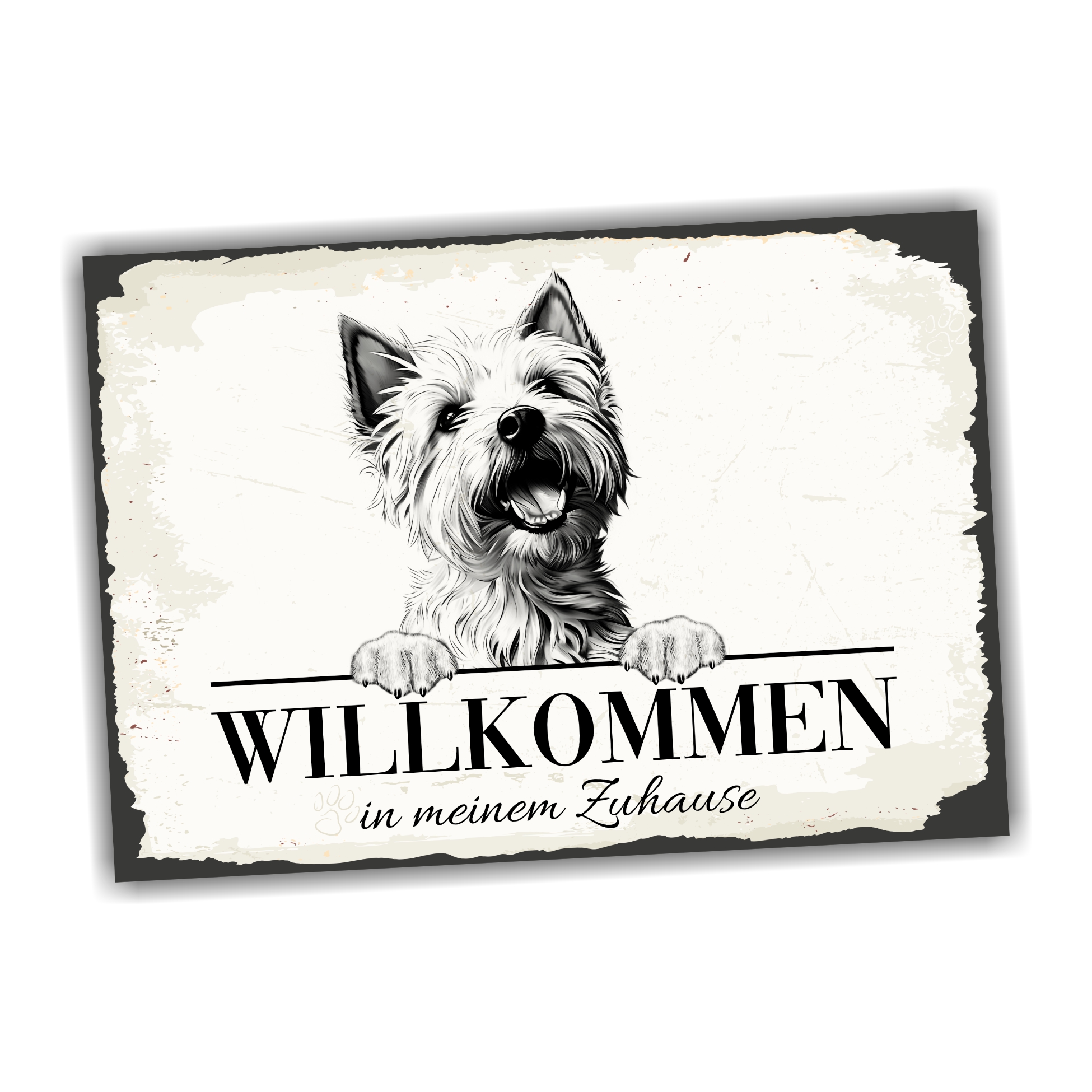 Hundeschild Willkommen Zuhause Westie  Schild
