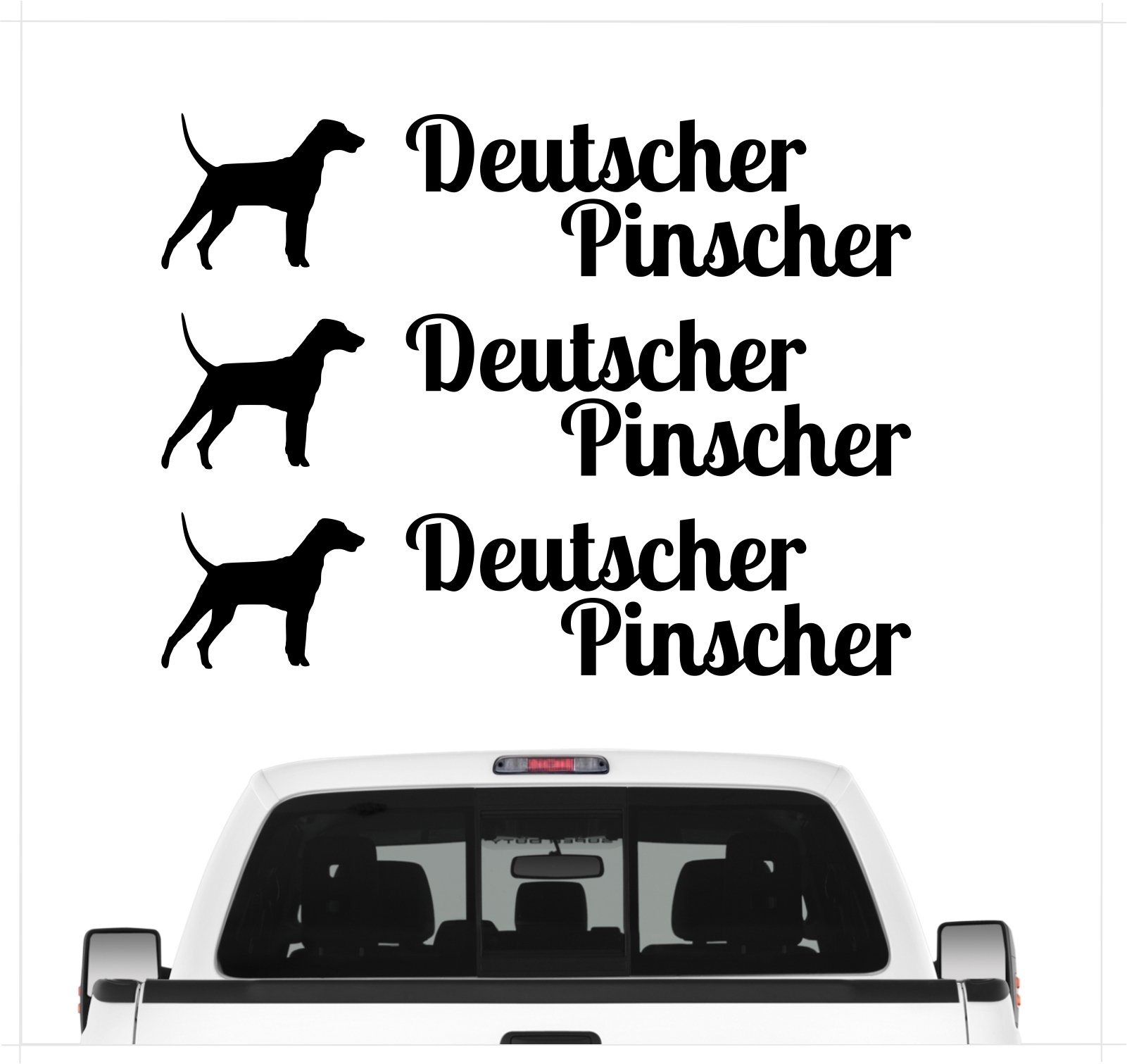 Deutscher Pinscher Dog 3er Set  AUTOAUFKLEBER Aufkleber Hunde Hundemotiv by SIVIWONDER