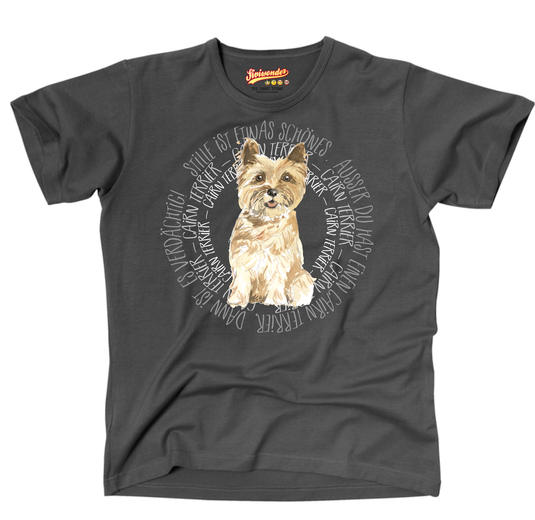 CAIRN TERRIER UNISEX T-SHIRT CIRCLE Watercolor by SIVIWONDER
