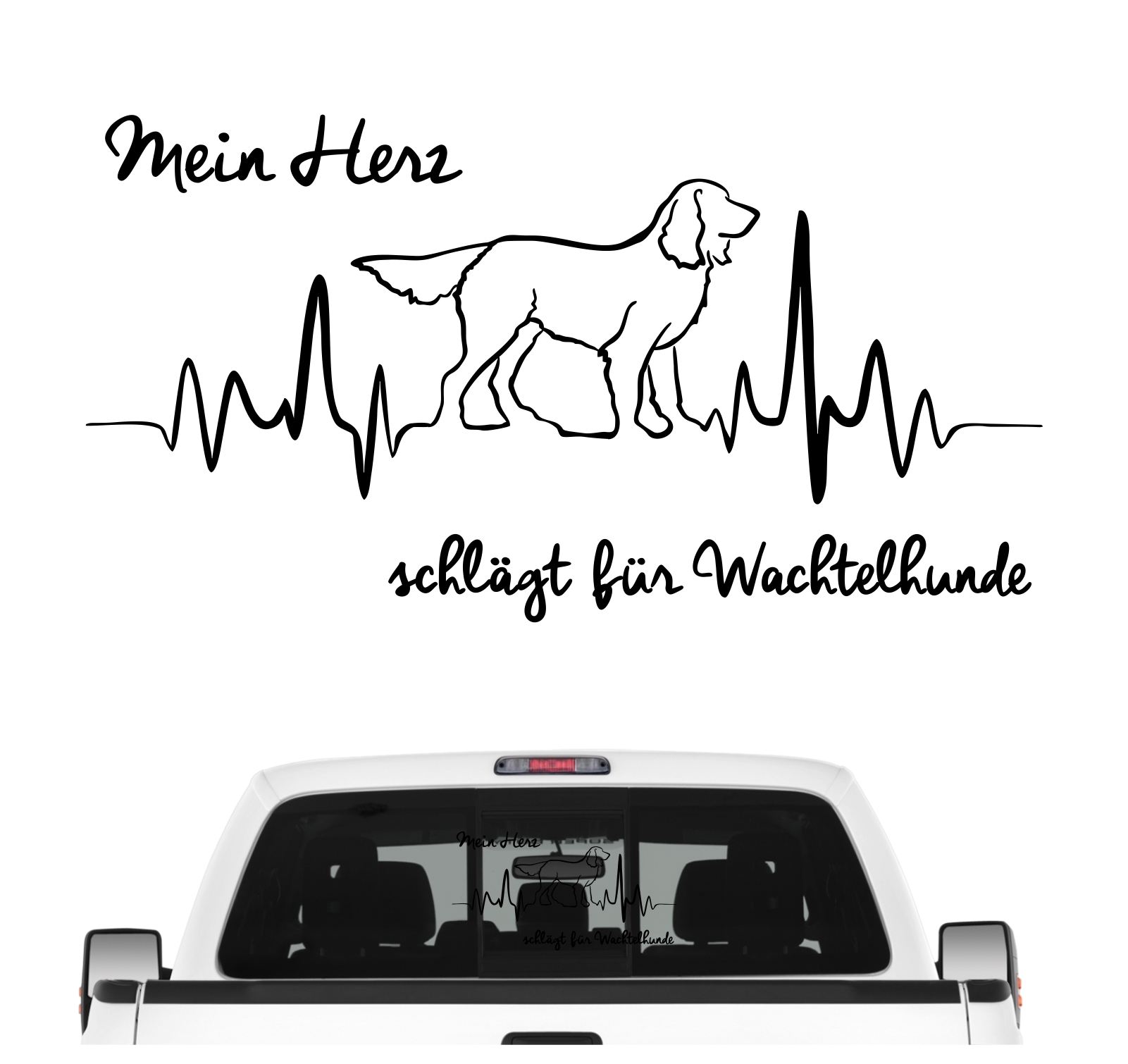 Deutscher Wachtelhund Wachtel Heidewachtel Hundeaufkleber Herz AUTOAUFKLEBER Aufkleber