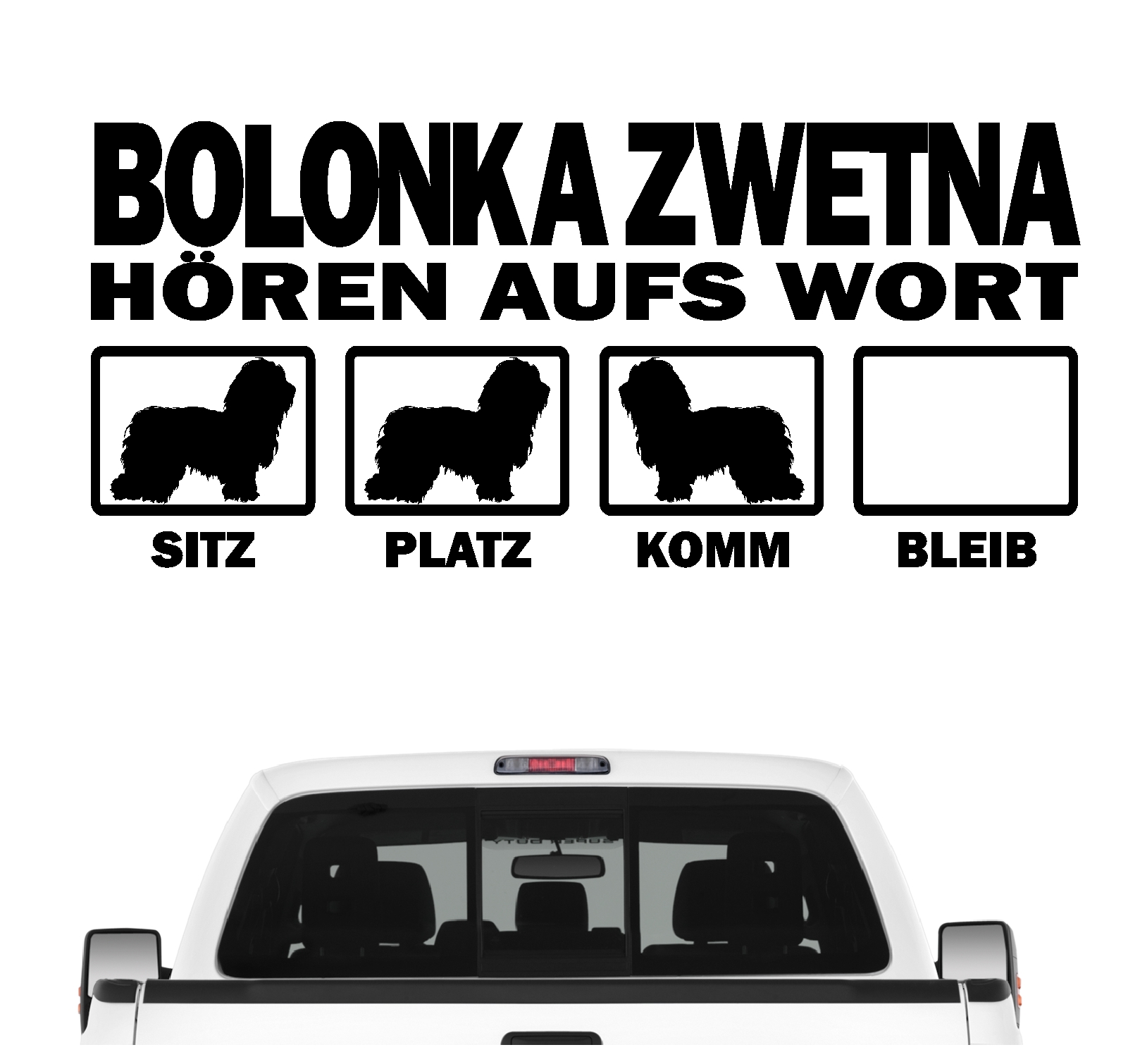 Bolonka Zwetna Tsvetnaya Russischer Hund Dog  Hört aufs Wort Hunde Aufkleber Sticker Autoaufkleber