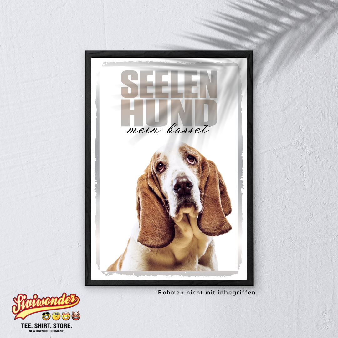 Basset Hound Seelenhund Dog Schild Spruch Türschild Hundeschild Warnschild Soulmate