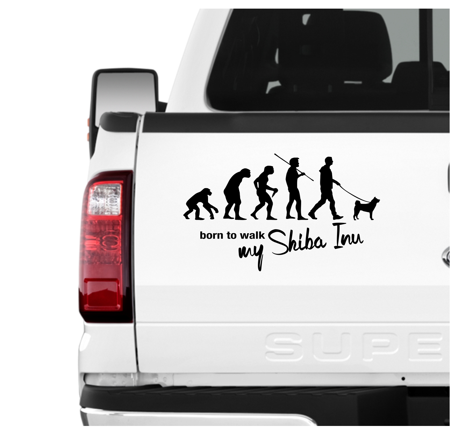 Shiba Inu Japan Japanese Small Size Dog Ken Born to Walk Hunde Aufkleber Sticker Autoaufkleber Wandtattoo Tattoo
