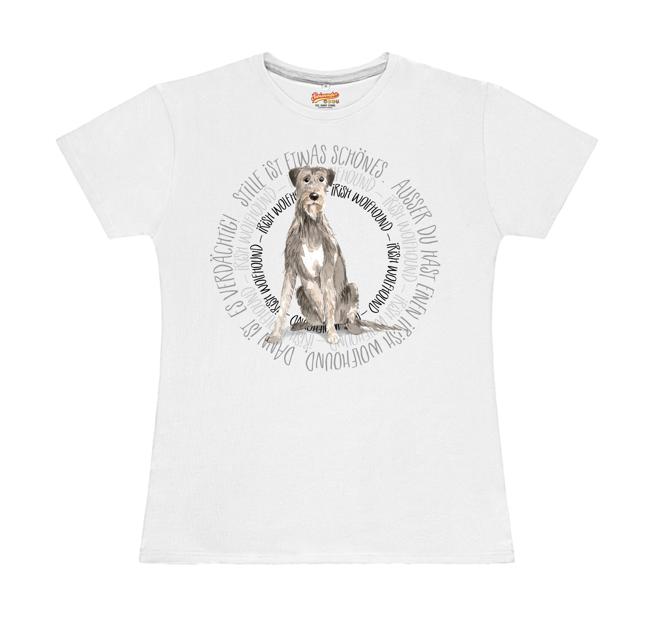 IRISH WOLFHOUND DAMEN T-SHIRT CIRCLE Watercolor by SIVIWONDER