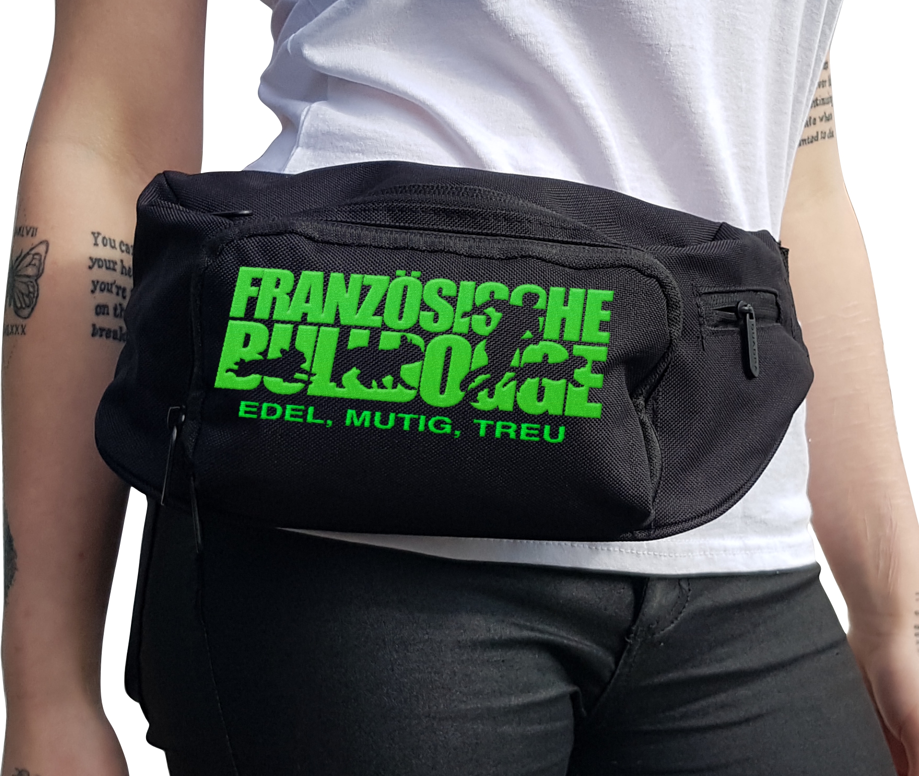 Französische Bulldogge Bulldog Hundesport Hundemotiv Gürteltasche Hund Stickerei