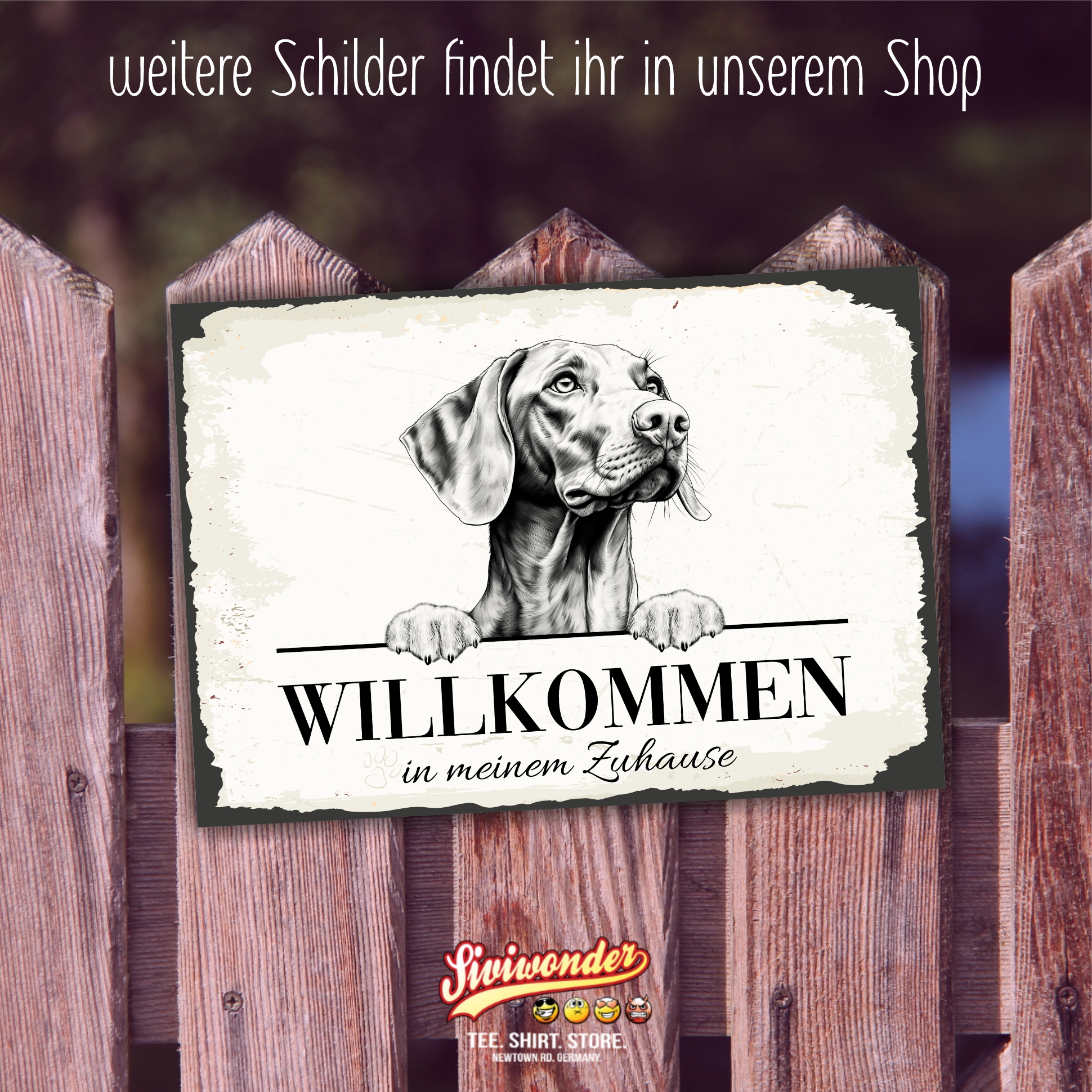 Magyar Vizsla Hundeschild Willkommen Zuhause Magyar Vizsla  Schild Achtung Spruch