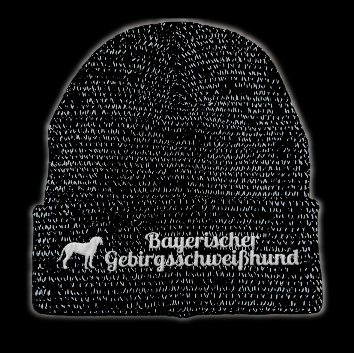 Bayerischer Gebirgsschweißhund reflektierende Mütze Stickerei Hund Winter Strickmütze reflex Beanie