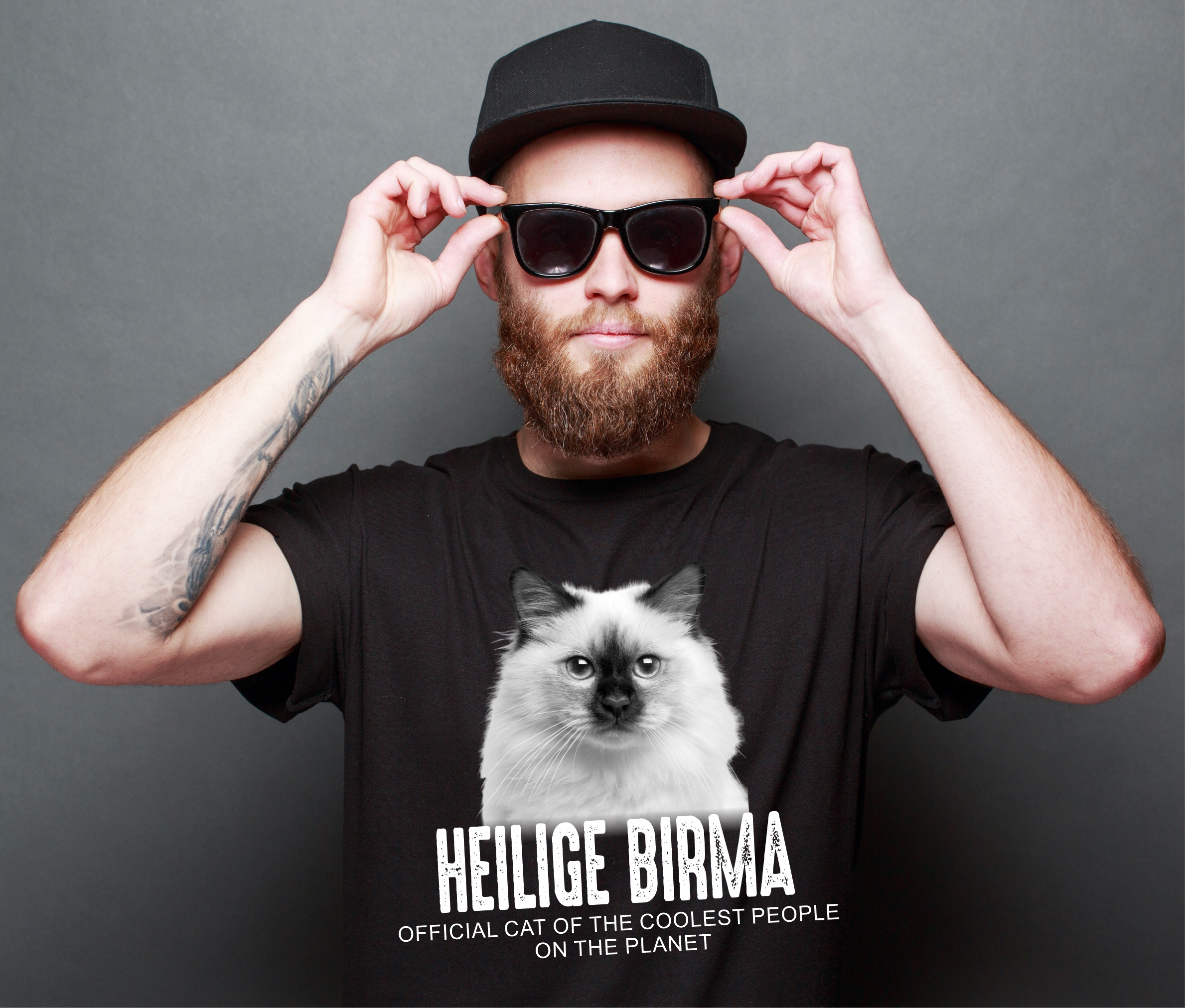 Heilige Birma Burma Burmese Katze Cat Unisex Shirt Katzenmotiv T-Shirt