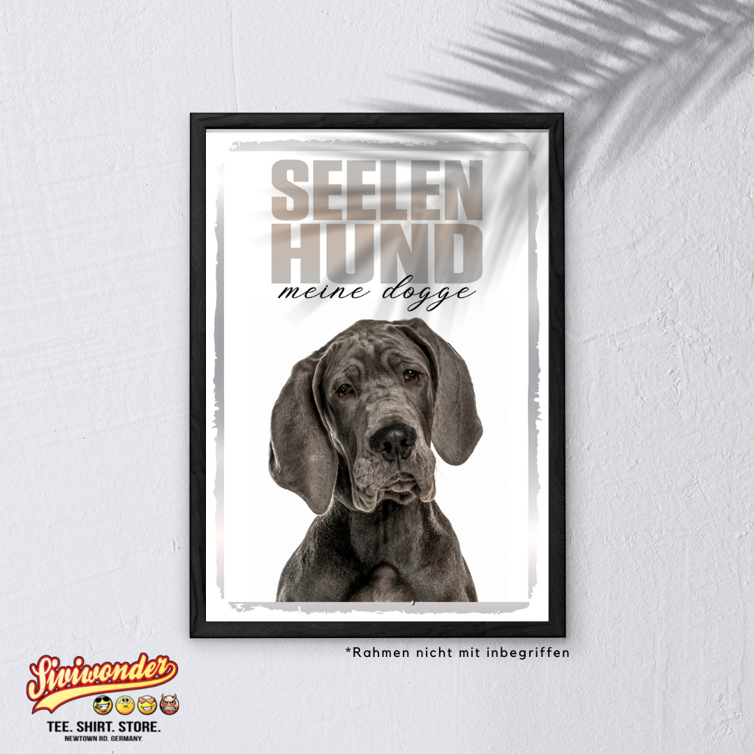 Deutsche Dogge 3 Seelenhund Dog Schild Spruch Türschild Hundeschild Warnschild Soulmate