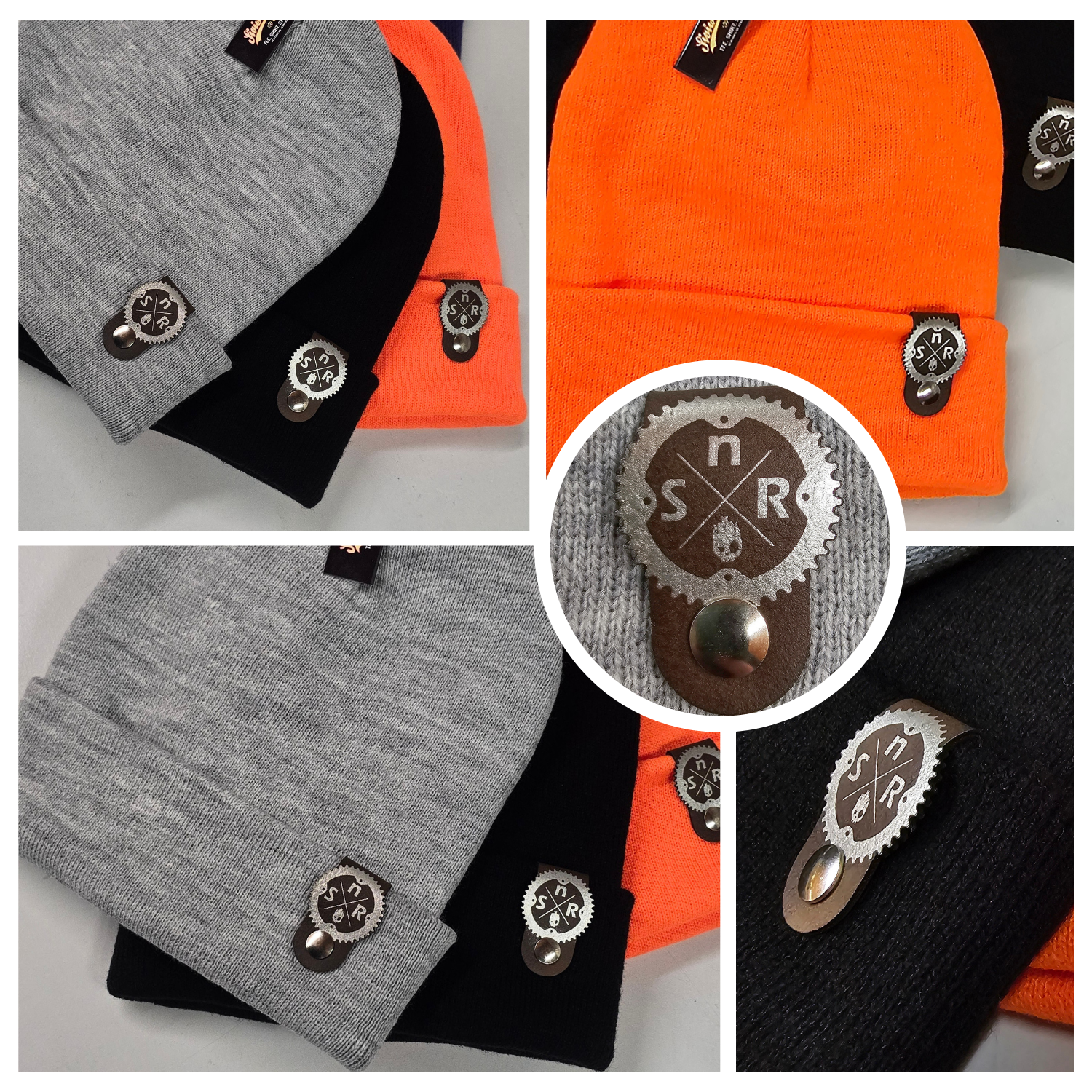 Shape and Ride Mütze Patch edel LederStrickmütze Warm Herren Damen