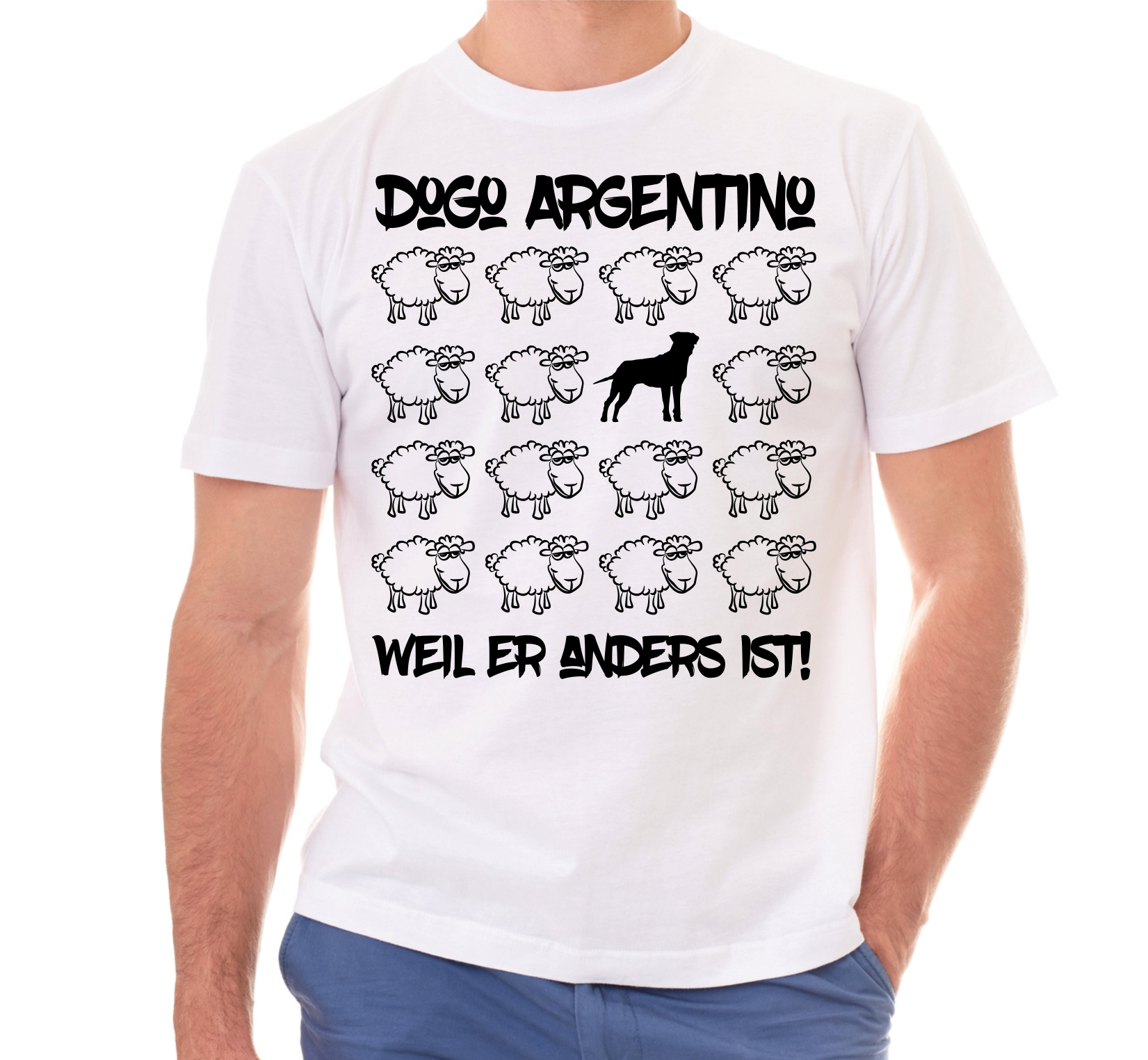 DOGO ARGENTINO UNISEX T-SHIRT BLACK SHEEP by SIVIWONDER