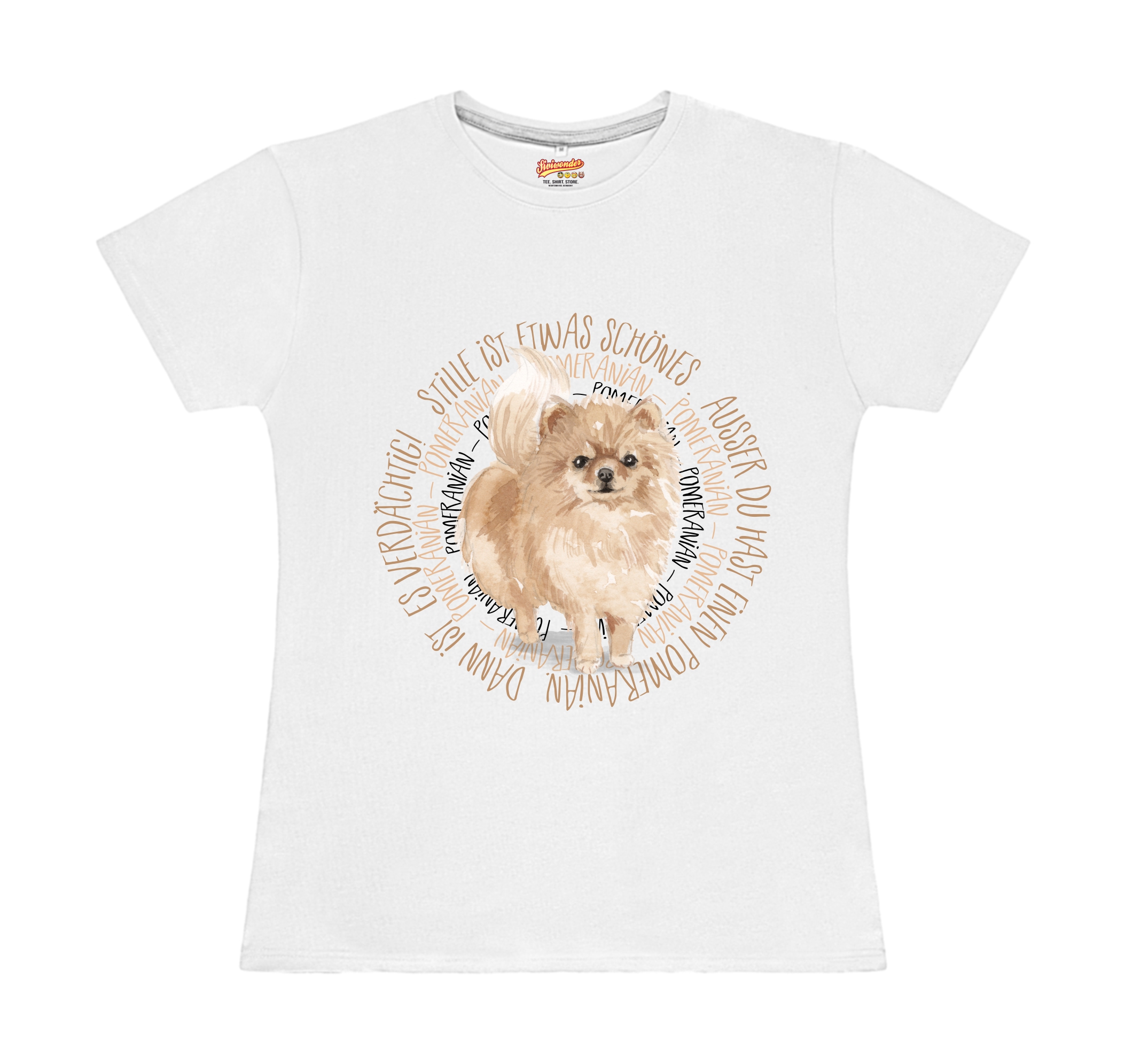 POMERANIAN DAMEN T-SHIRT CIRCLE Watercolor by SIVIWONDER