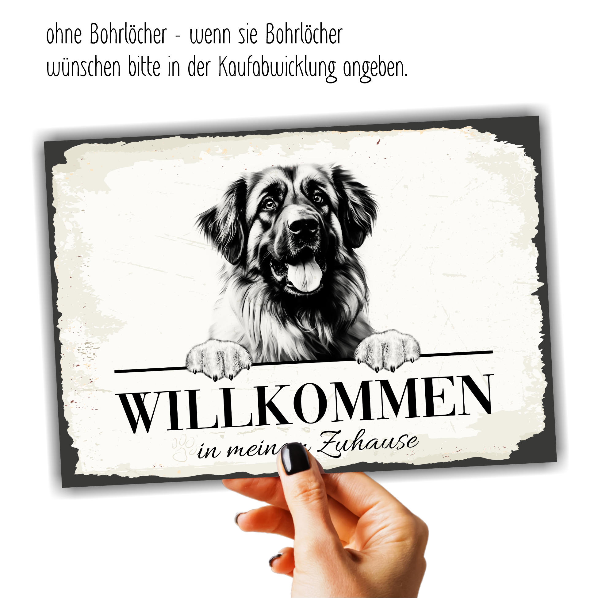 Hundeschild Willkommen Zuhause  Leonberger Leo Schild Achtung Spruch
