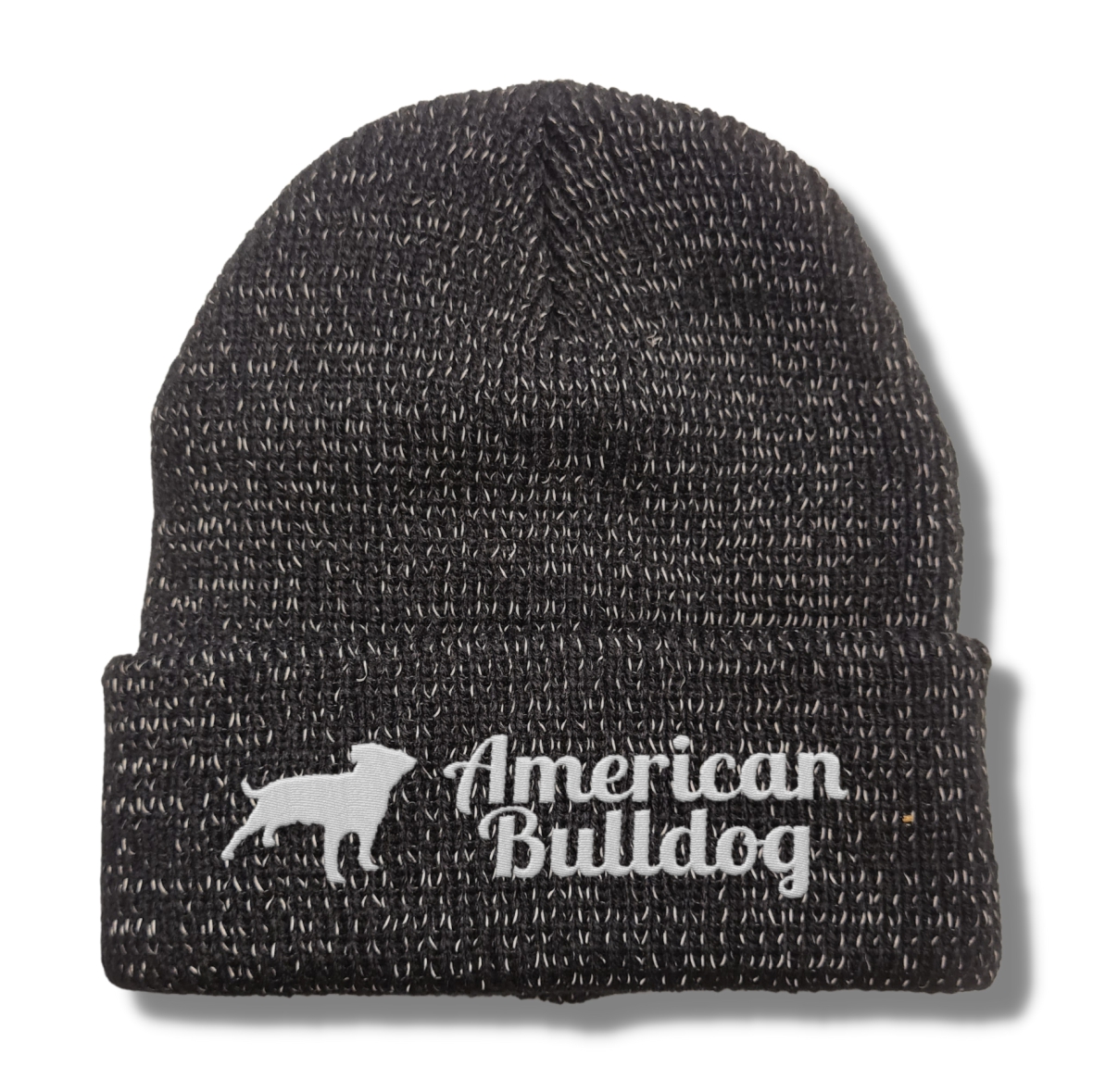 American Bulldog reflektierende Mütze Stickerei Hund Winter Strickmütze reflex Beanie warm