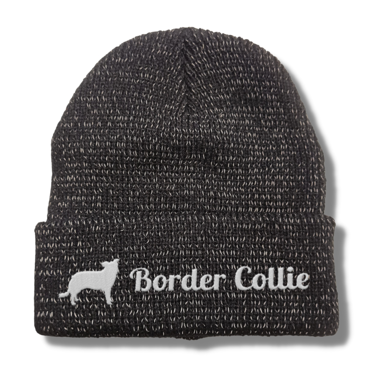 Border Collie reflektierende Mütze Stickerei Hund Winter Strickmütze reflex Beanie warm