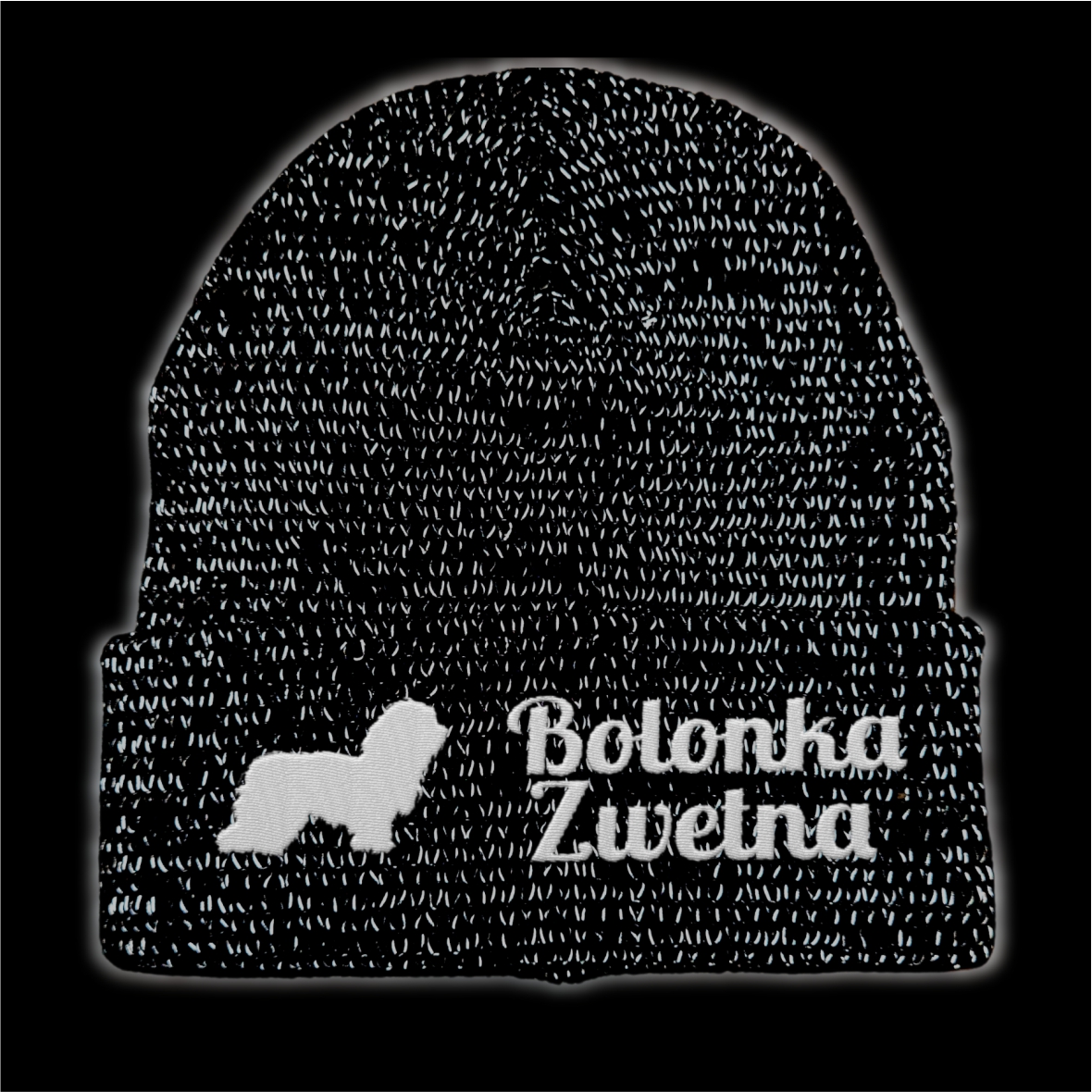 Bolonka Zwetna reflektierende Mütze Stickerei Hund Winter Strickmütze reflex Beanie warm