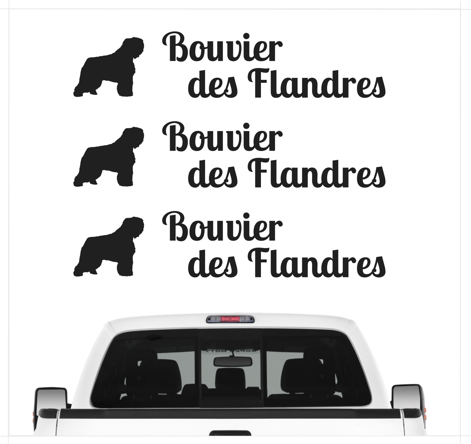 Bouvier des Flandres der Flandrische Treibhund Flanders  Dog 3er Set  AUTOAUFKLEBER Aufkleber Hunde Hundemotiv by SIVIWONDER