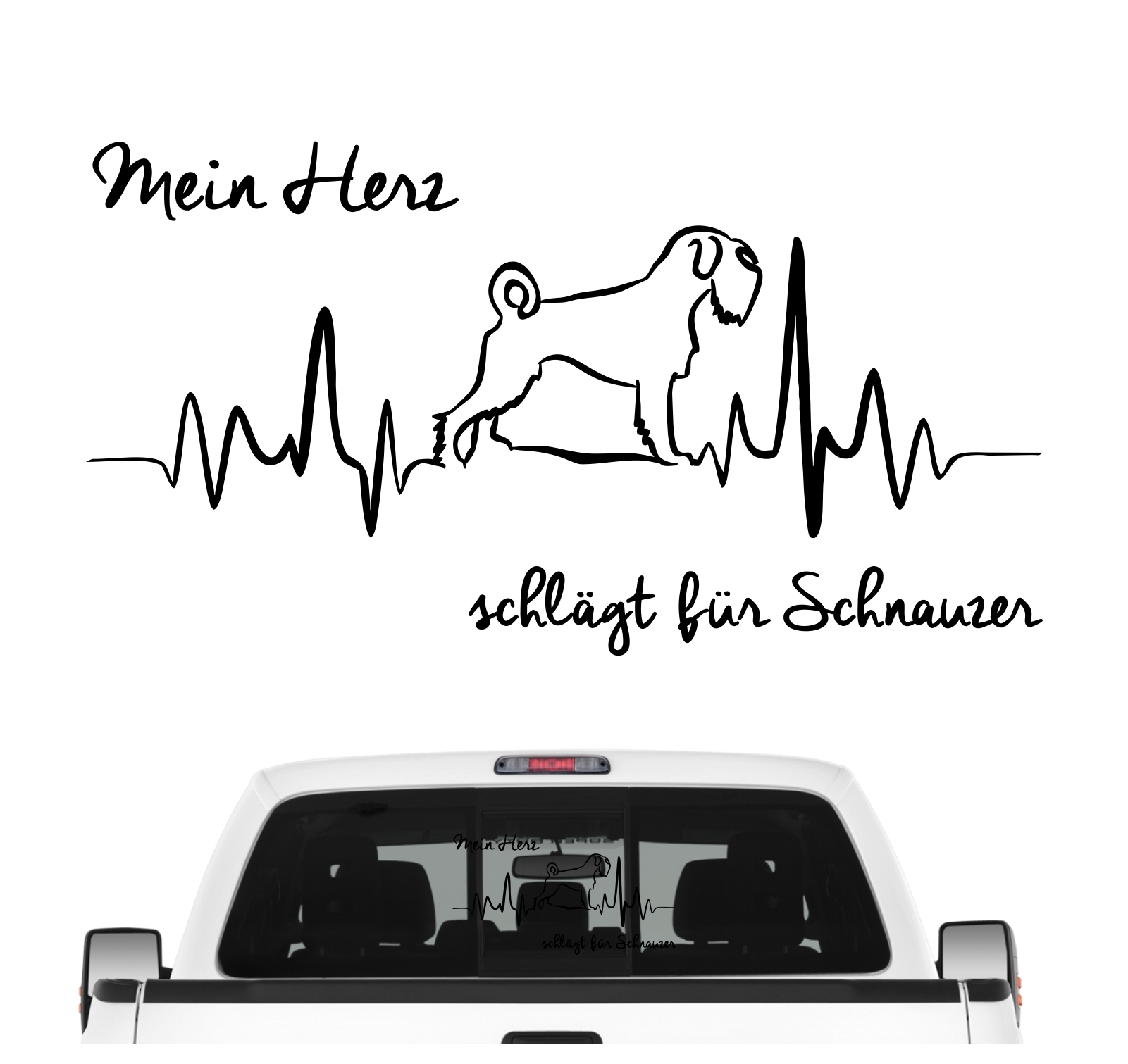 Schnauzer Mittelschnauzer Zwergschnauzer Mittel Zwerg Hundeaufkleber Herz AUTOAUFKLEBER Aufkleber