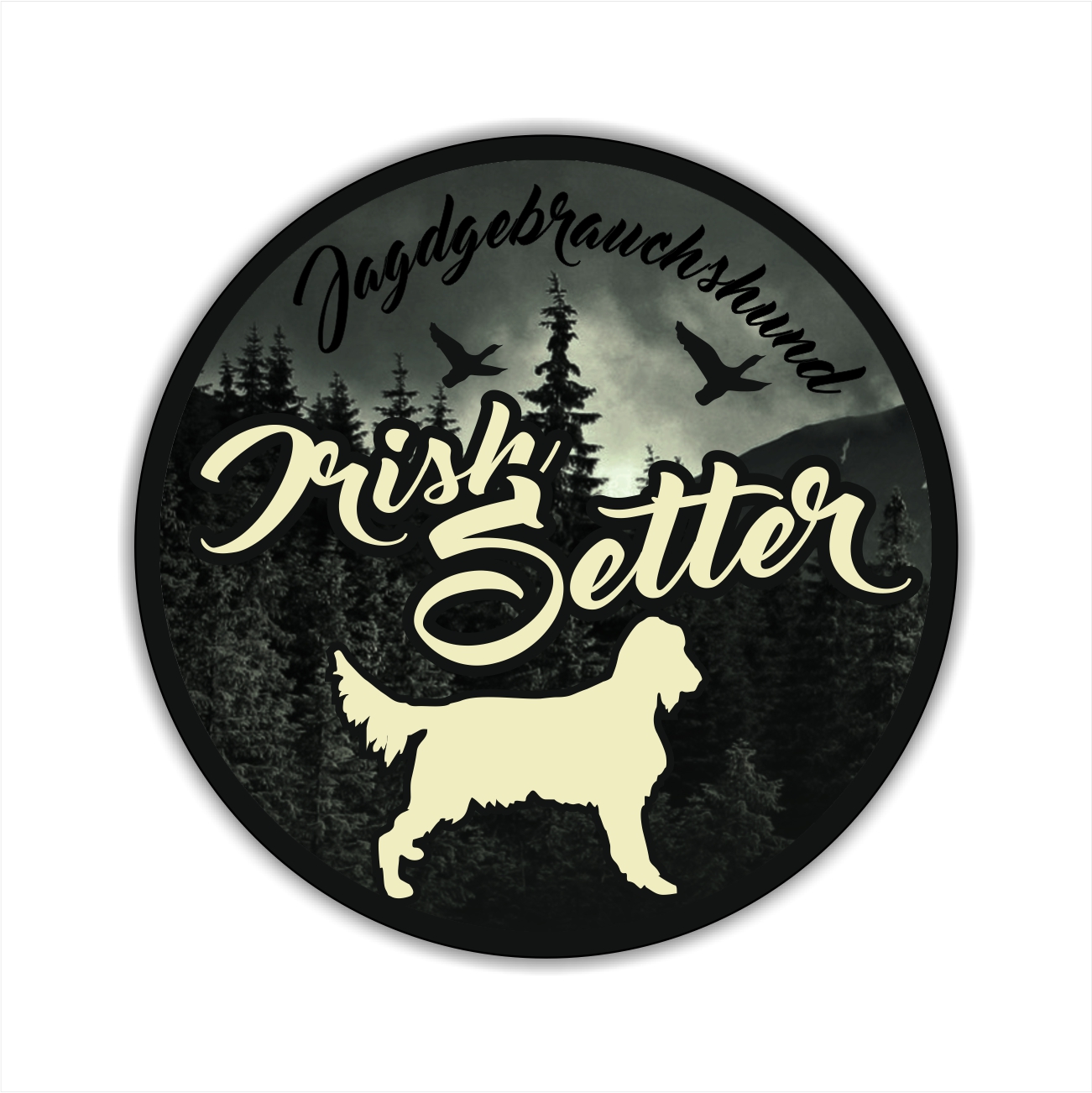 Irish Setter Red Irischer Roter Setter Jäger Jagdhund Aufkleber Digitaldruck Motiv