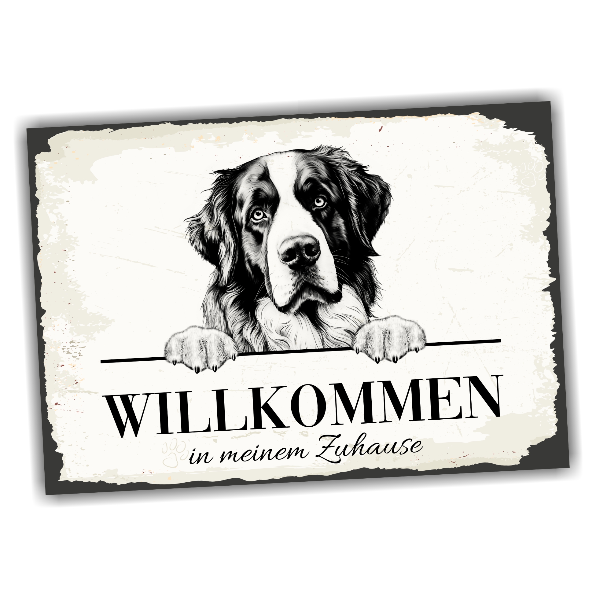 Hundeschild Willkommen Zuhause Bernhardiner  Schild Achtung