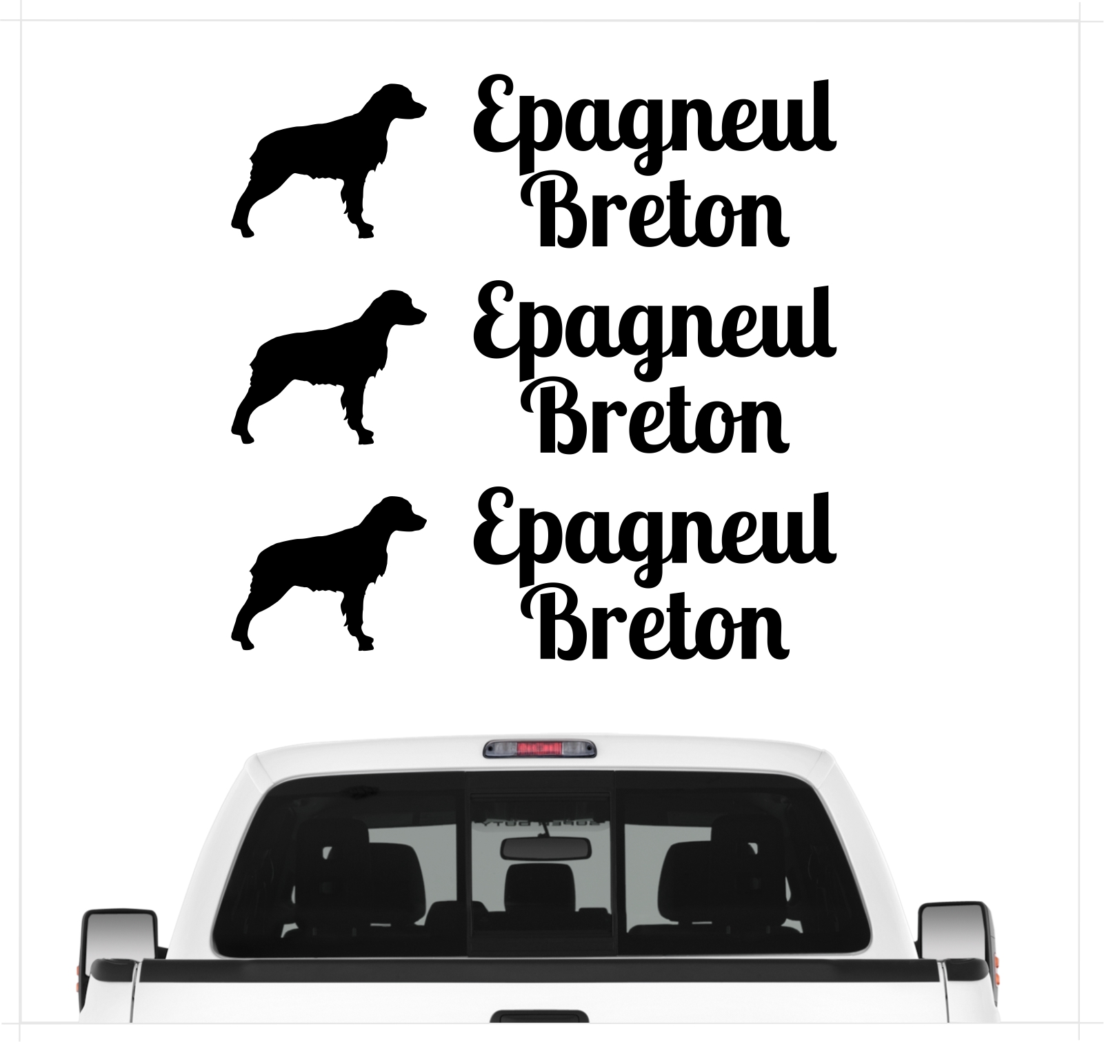Epagneul Breton Brittany Spaniel Aufkleber 3er Set Hundeaufkleber Hundemotiv Hund Folie