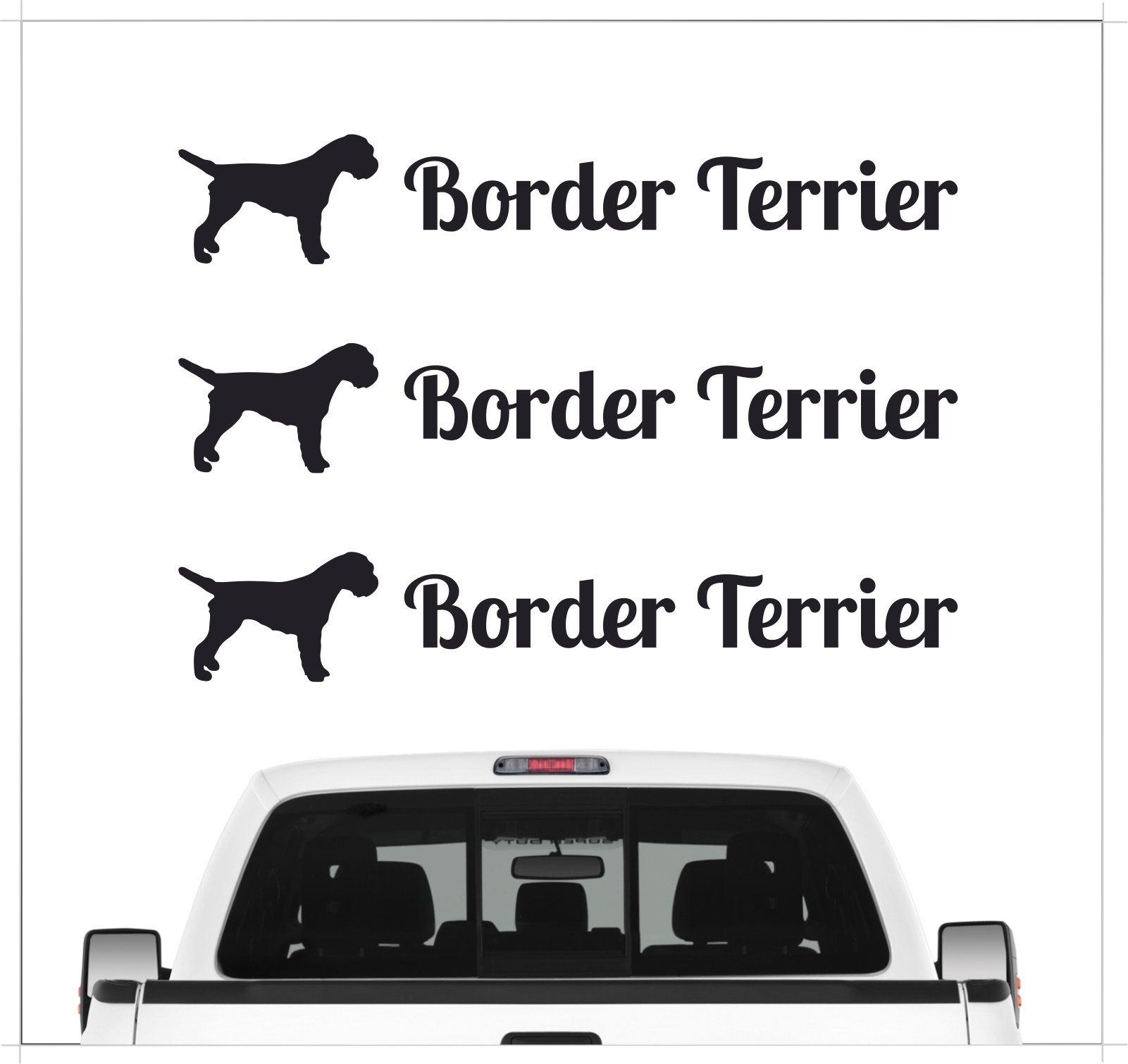 Border Terrier Dog 3er Set  AUTOAUFKLEBER Aufkleber Hunde Hundemotiv by SIVIWONDER