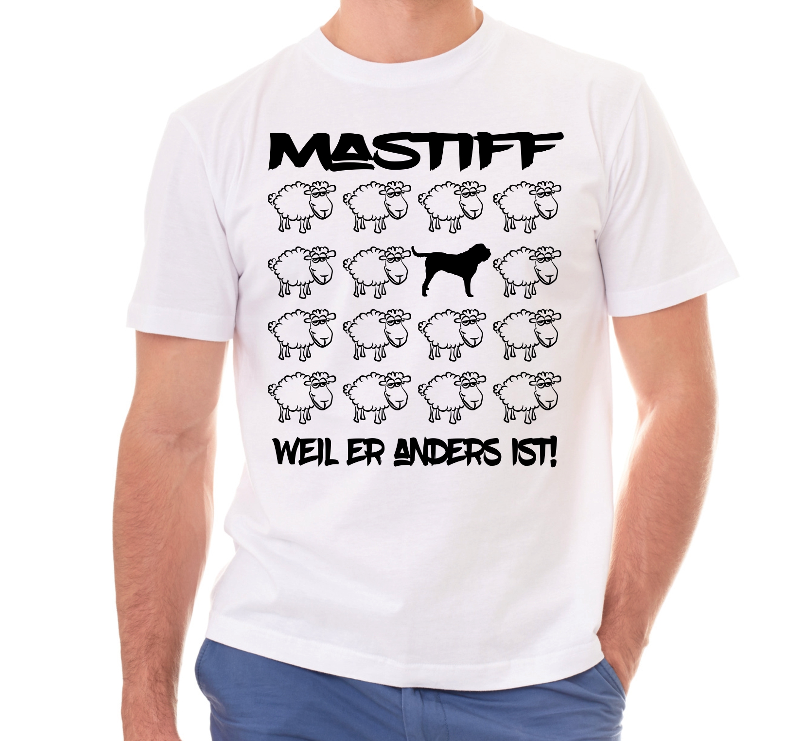 MASTIFF UNISEX T-SHIRT BLACK SHEEP by SIVIWONDER