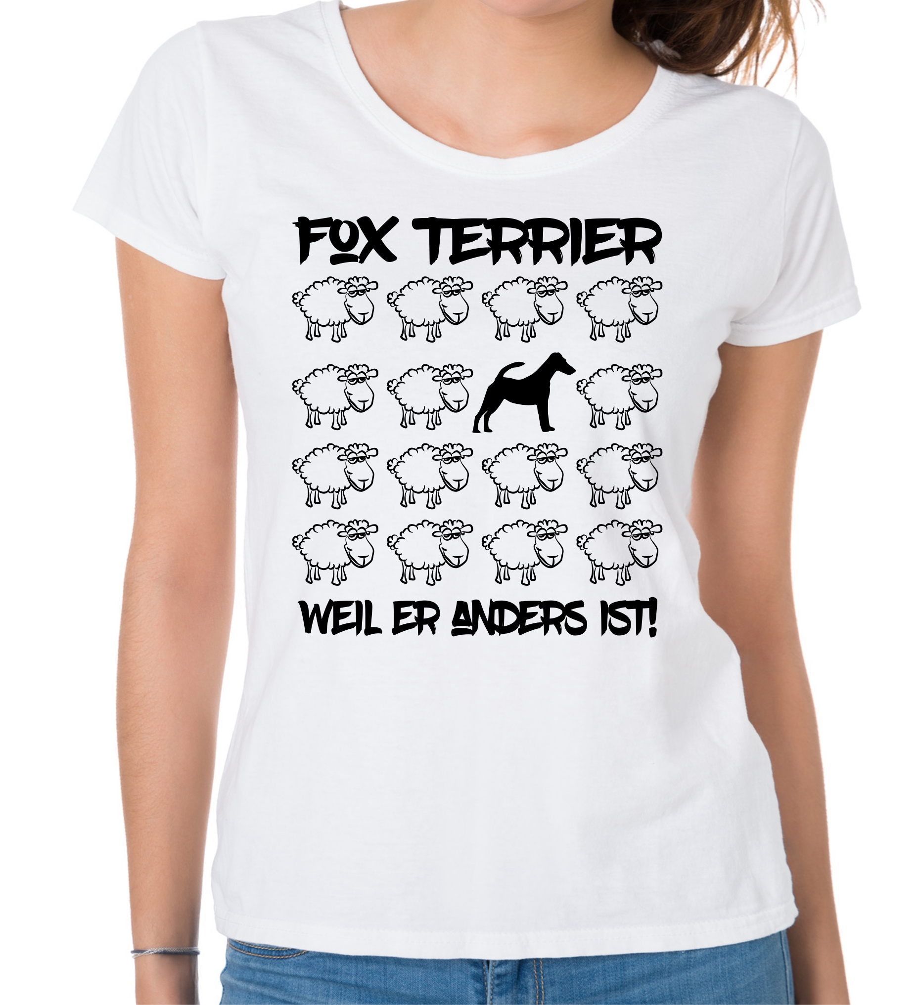 FOXTERRIER DAMEN T-SHIRT BLACK SHEEP by SIVIWONDER
