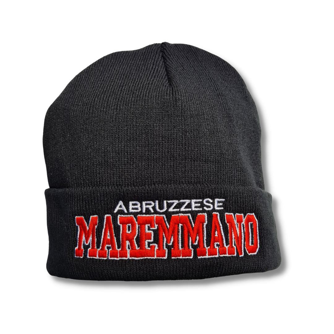 Strickmütze ABRUZZESE MAREMMANO Dogo Beanie Mütze Stickerei Hund Winter Gassi Warm
