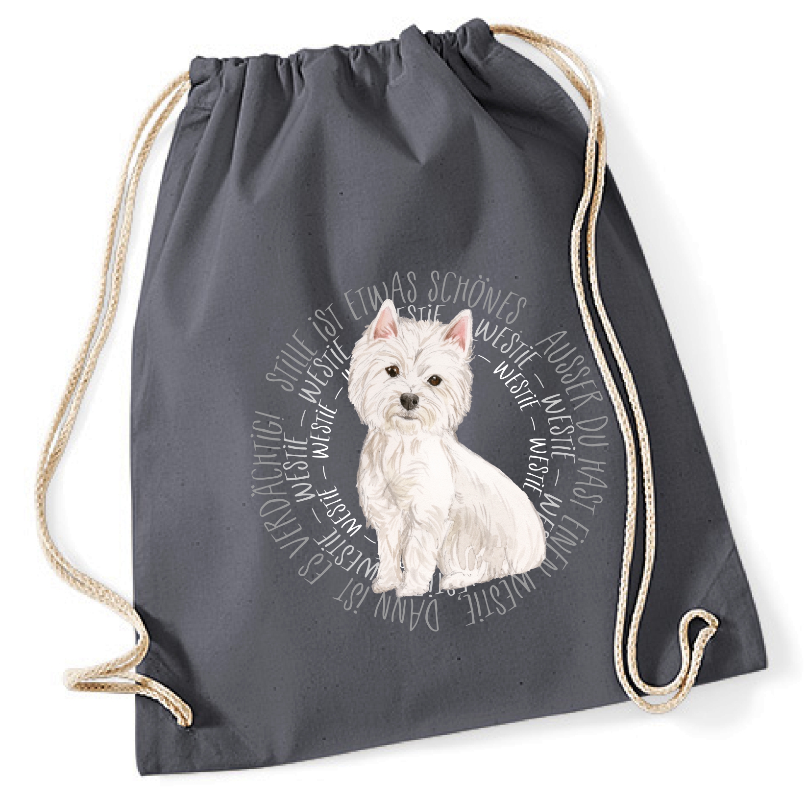 WESTIE TURNBEUTEL CIRCLE Watercolor by SIVIWONDER