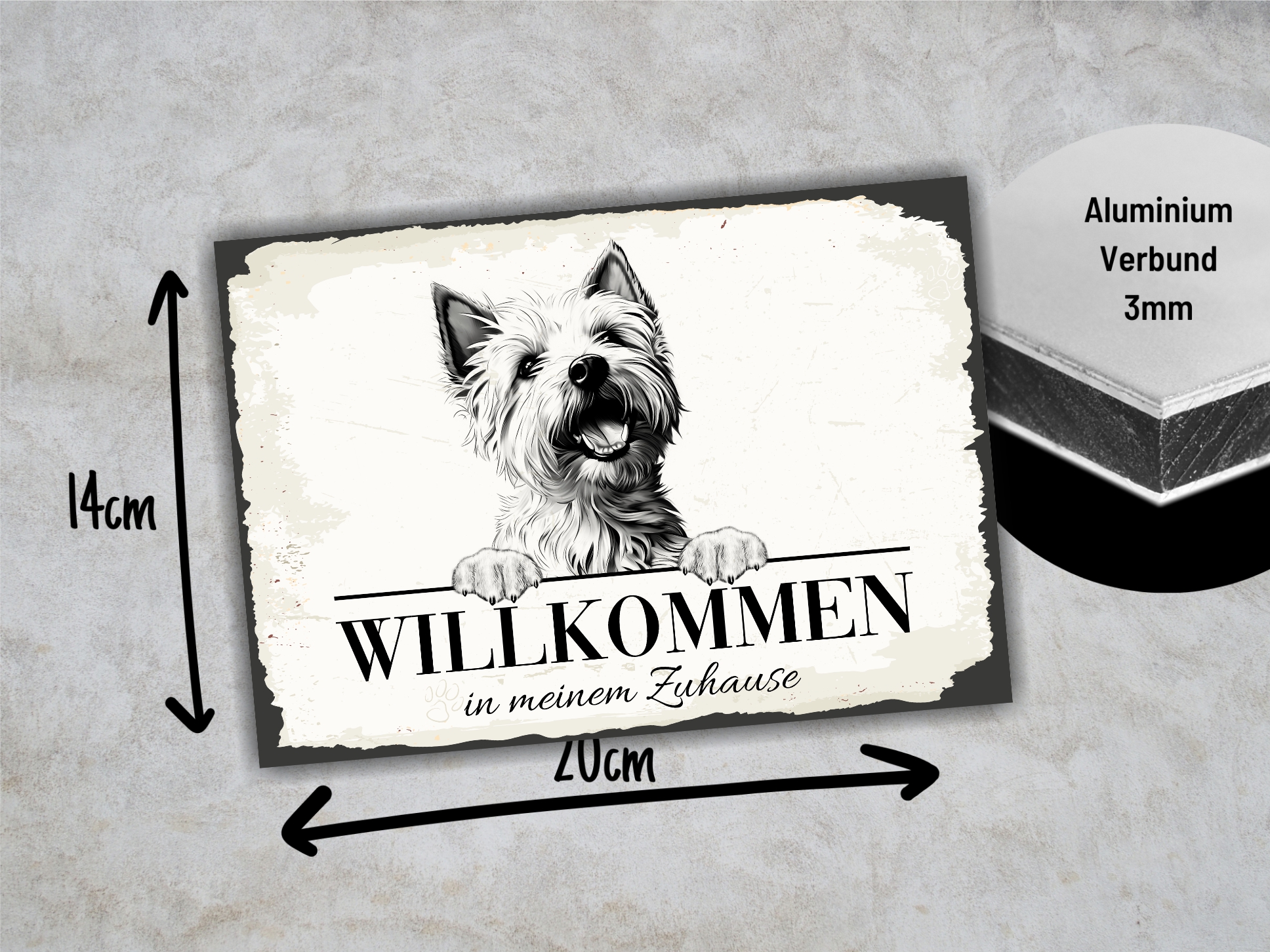 Hundeschild Willkommen Zuhause Westie  Schild