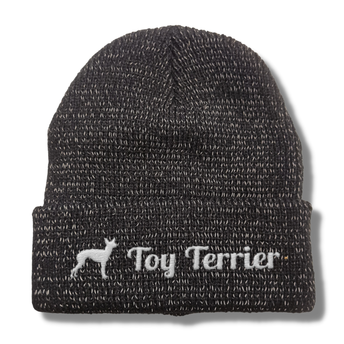 Toy Terrier reflektierende Mütze Stickerei Hund Winter Strickmütze reflex Beanie warm kalt