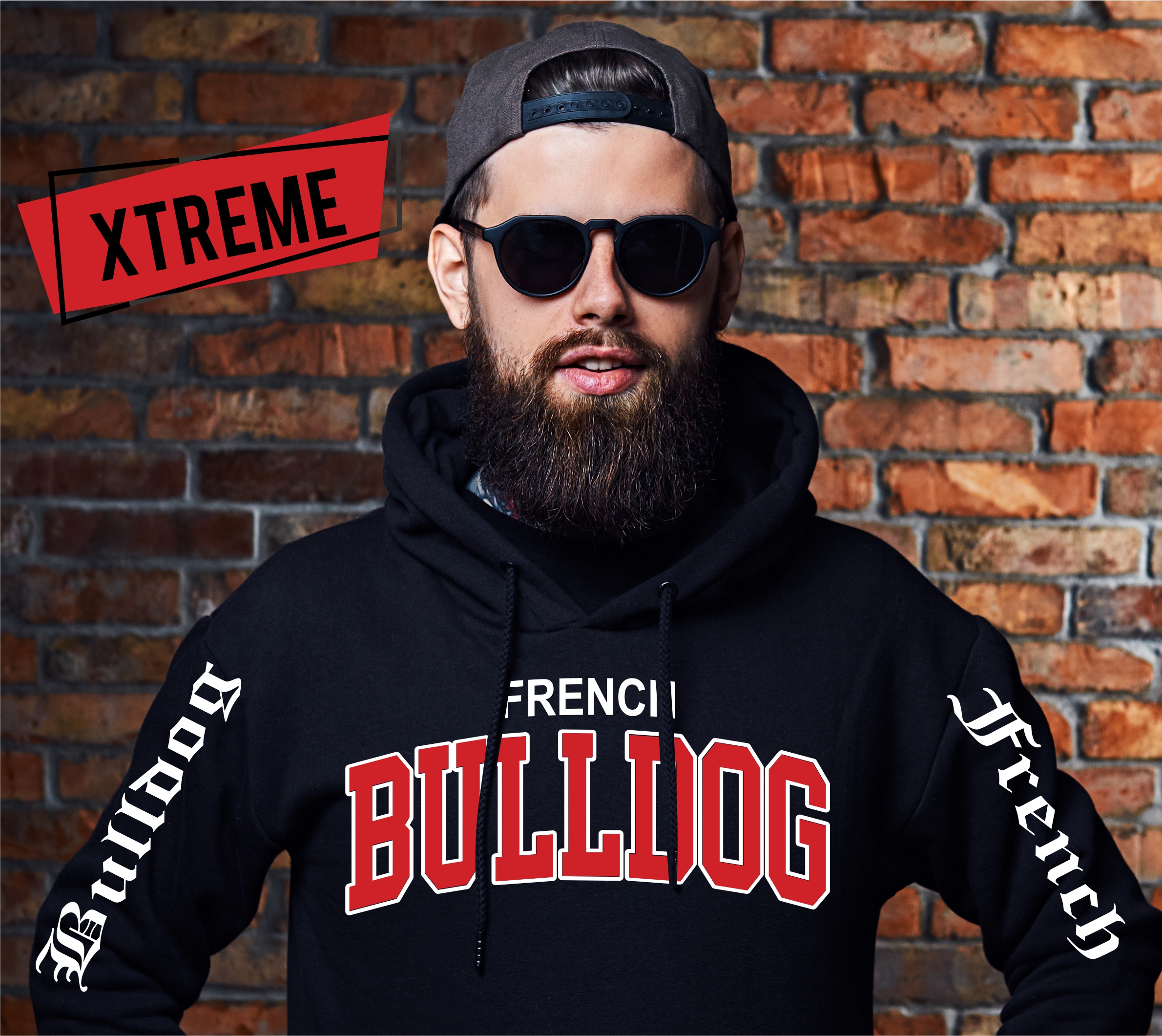French Bulldog Frenchie Französische Bulldogge Bully Hoodie Unisex Sweatshirt Extreme Hundemotiv